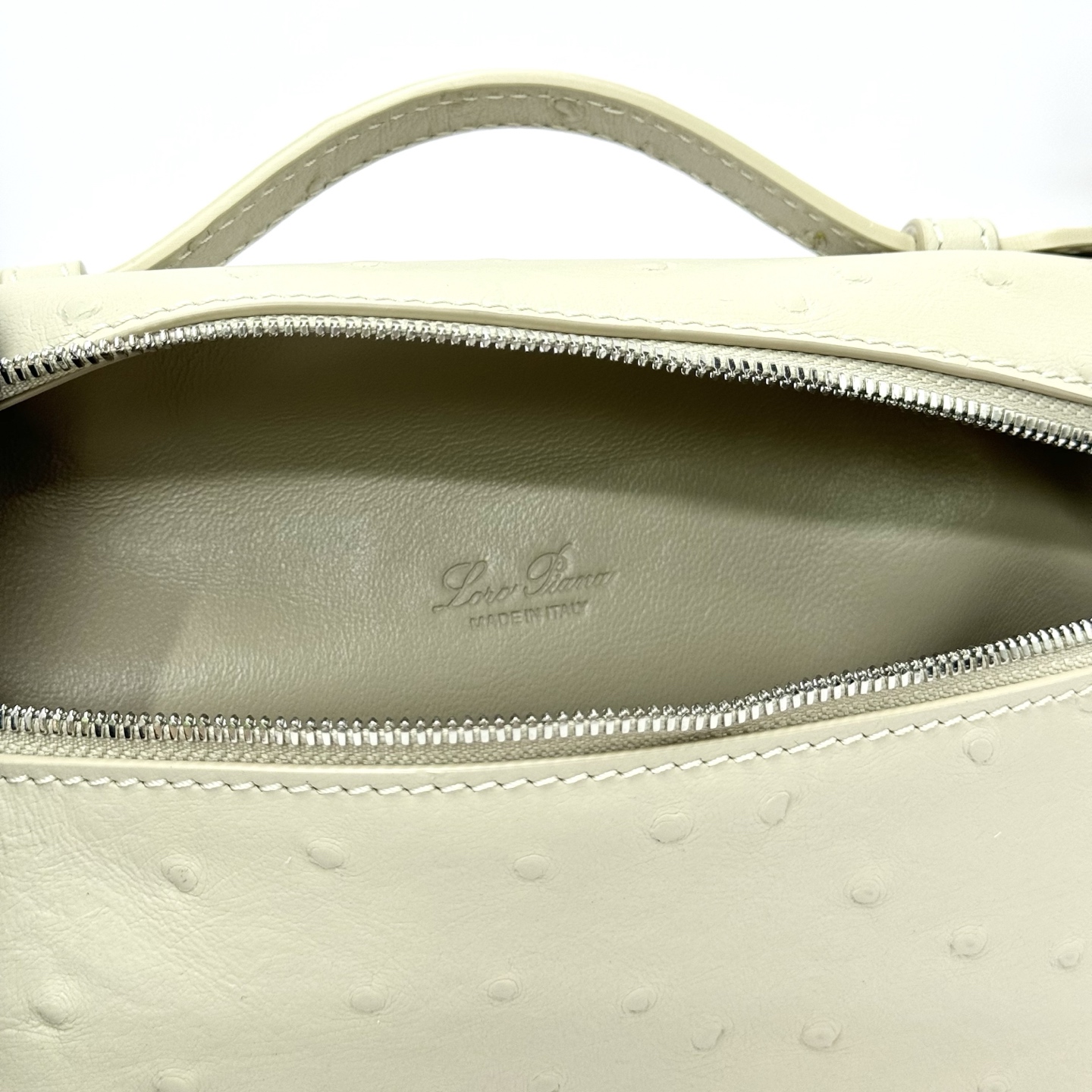 Loro Piana - L19 Extra Pocket Tan Ostrich Leather Crossbodyy
