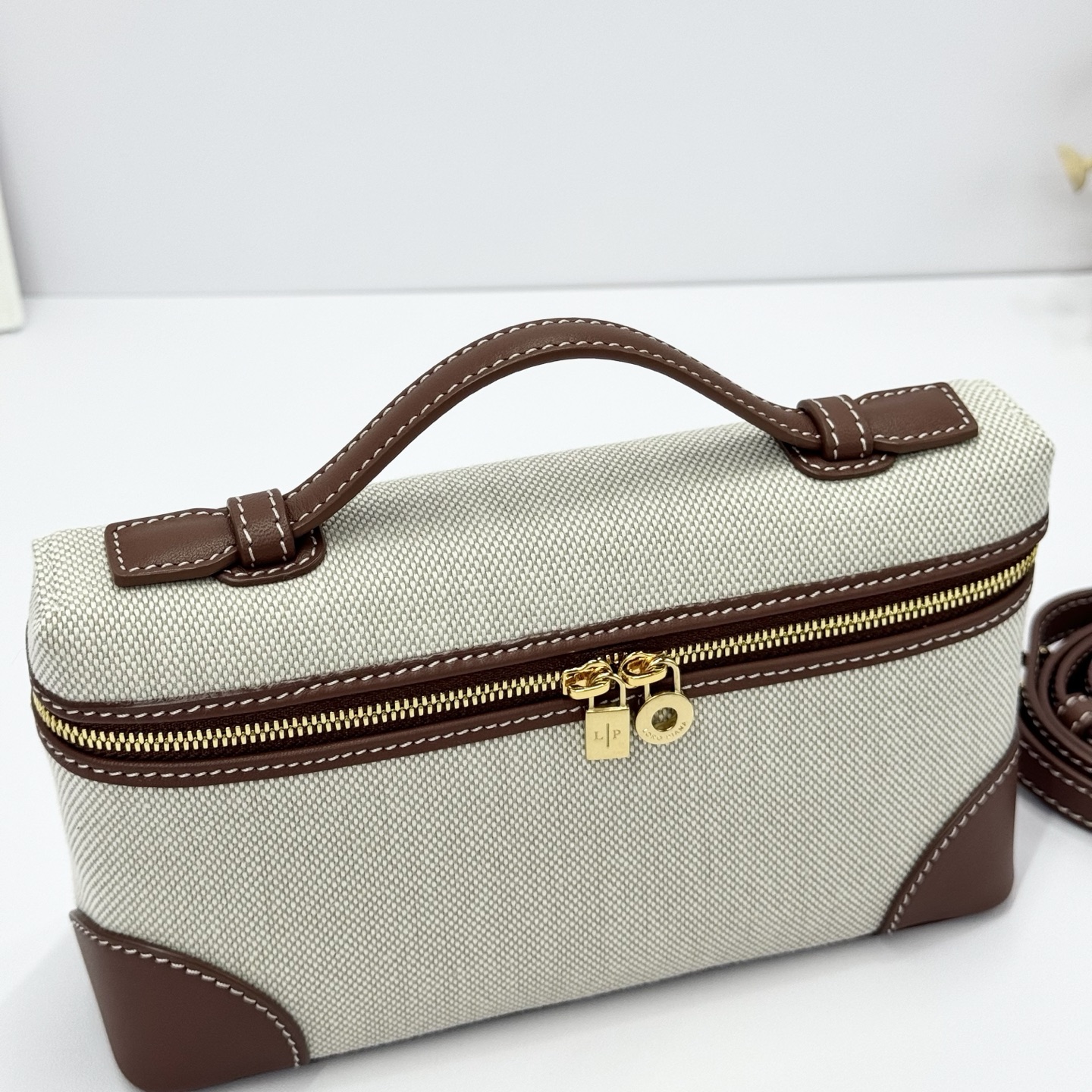 Loro Piana Extra Pocket L19 Pouch Natural and Sun Gold