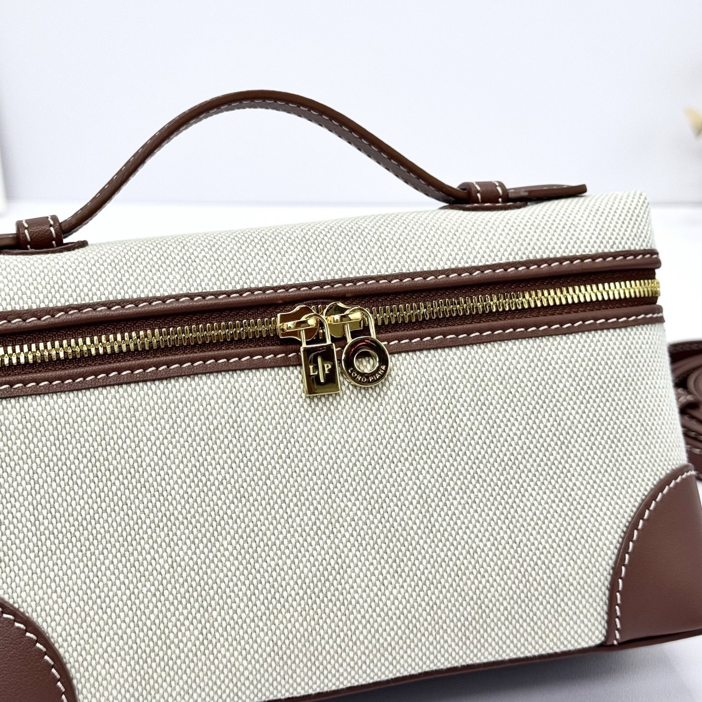 Loro Piana Extra Pocket L19 Pouch Natural and Sun Gold