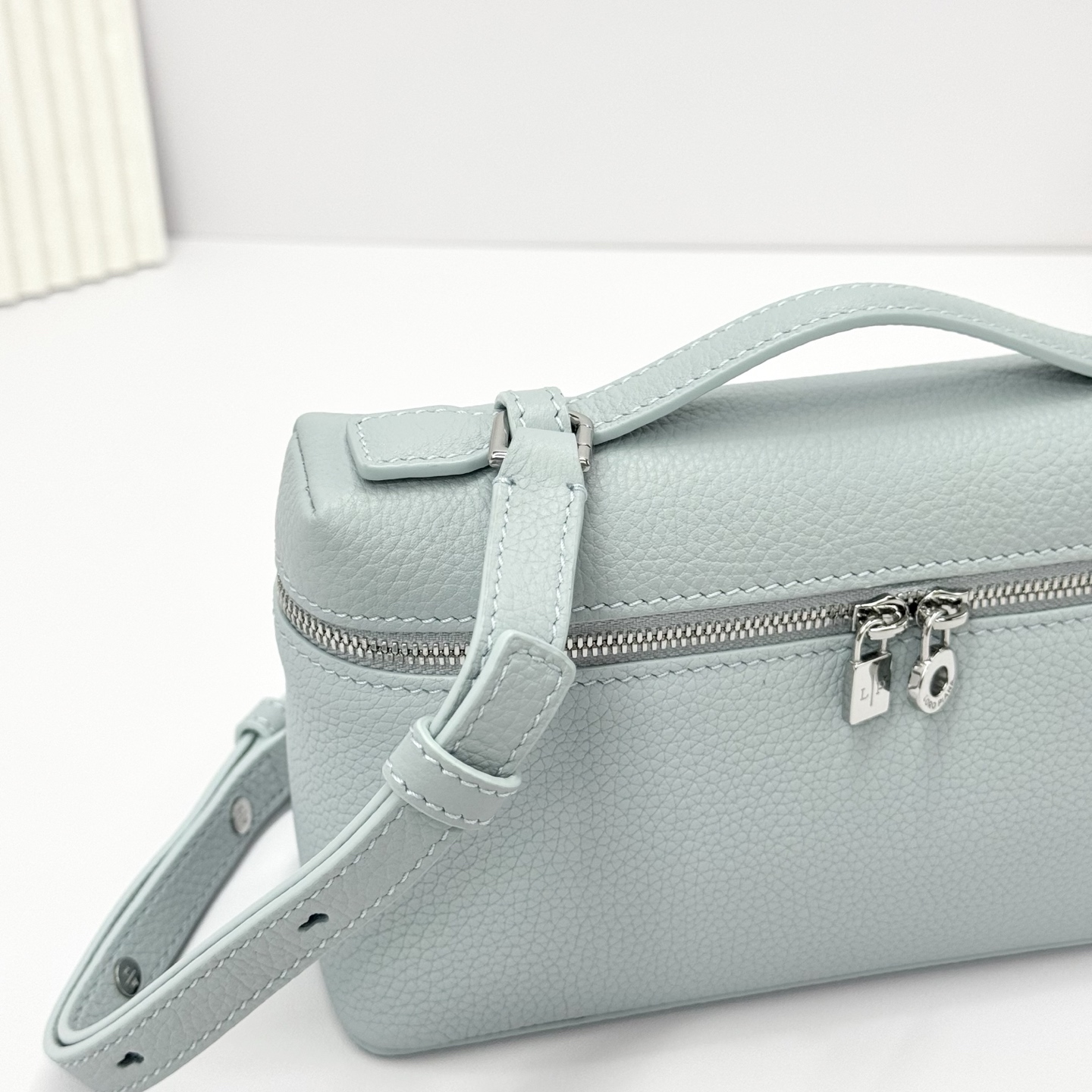 Loro Piana L19 Extra Pocket Hammered Calfskin Minty Breeze bag blue sky Original 2025 |