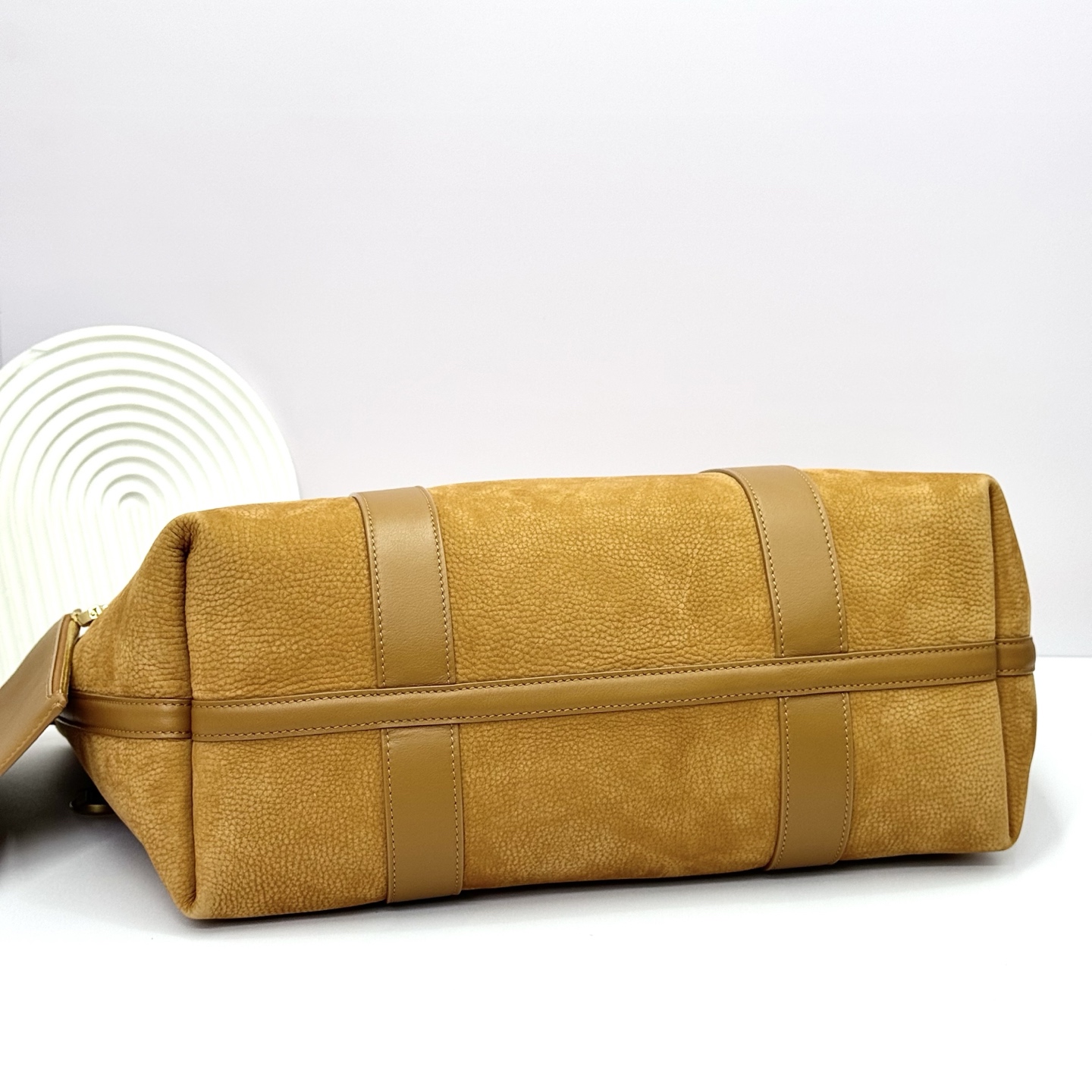 Loro Piana Ghiera Shopper Large Calfskin Bon Ton Brown/Sun Gold
