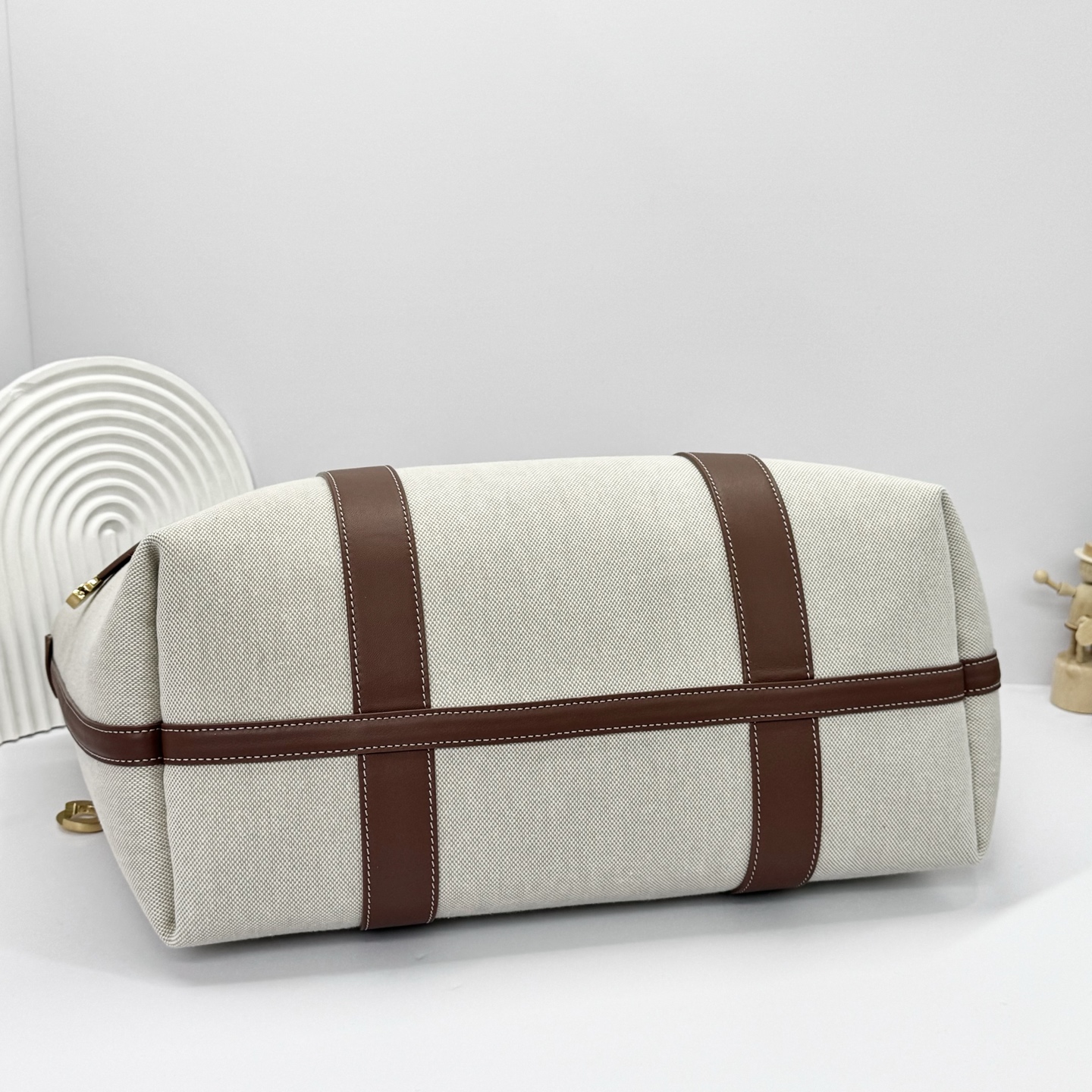 Loro Piana Ghiera Shopper Large Cotton, Linen Natural/Caramel