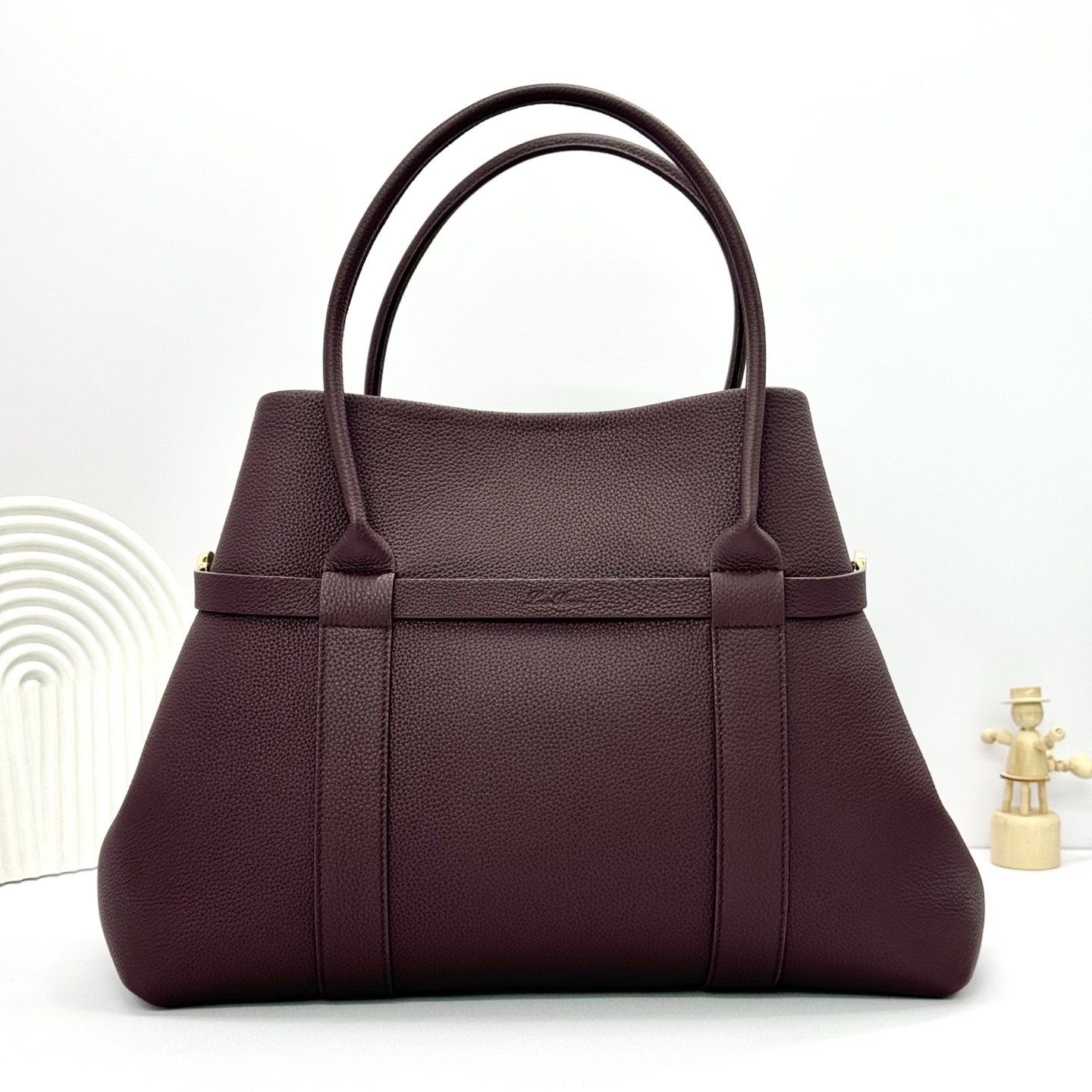 Loro Piana Ghiera Shopper Large Calfskin Azuki Beans/Sun Gold | Loro