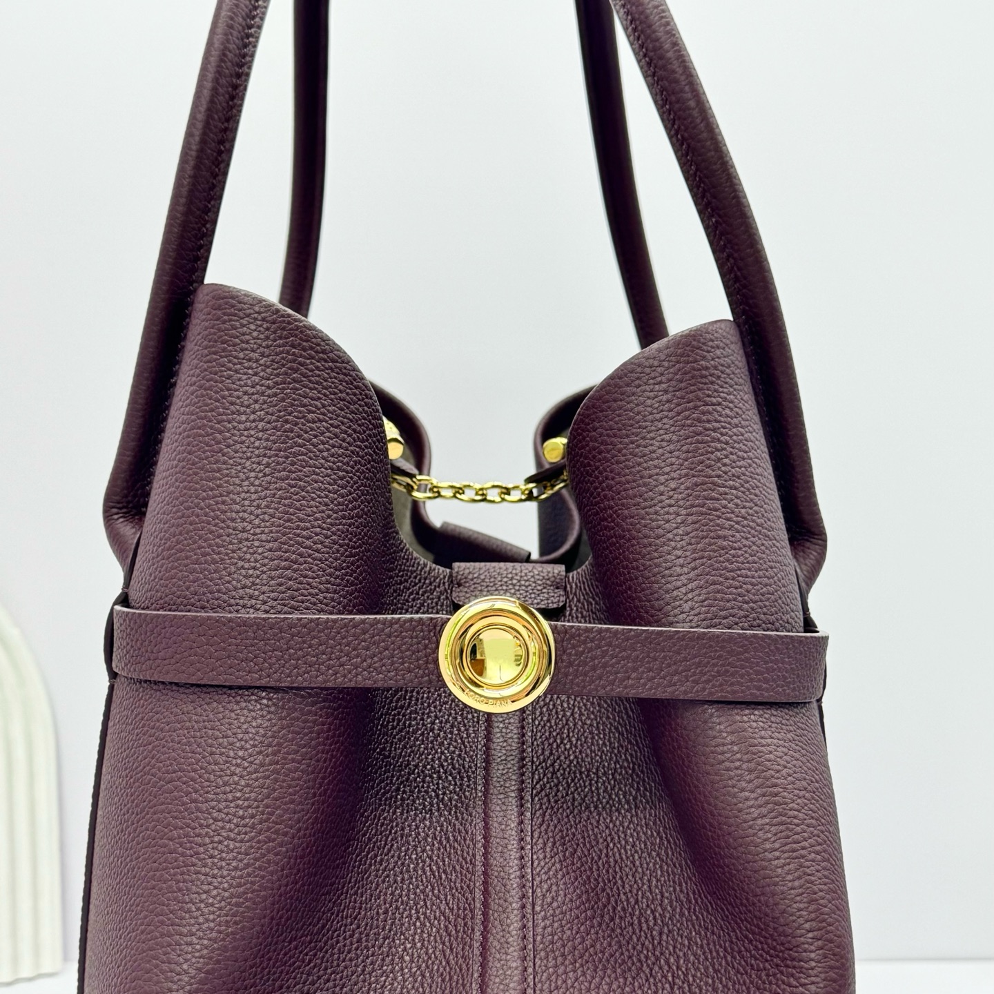 Loro Piana Ghiera Shopper Large Calfskin Azuki Beans/Sun Gold | Loro