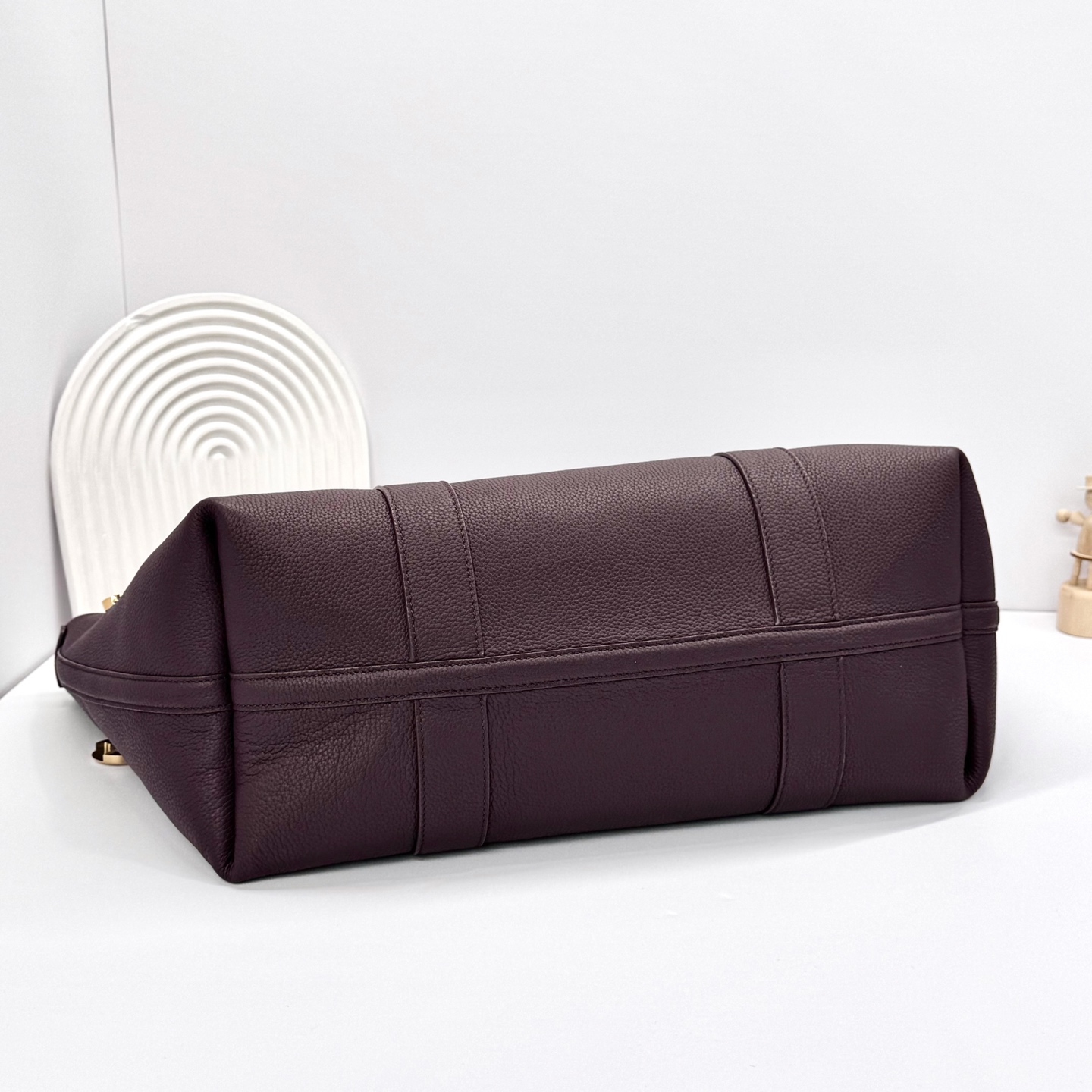 Loro Piana Ghiera Shopper Large Calfskin Azuki Beans/Sun Gold | Loro