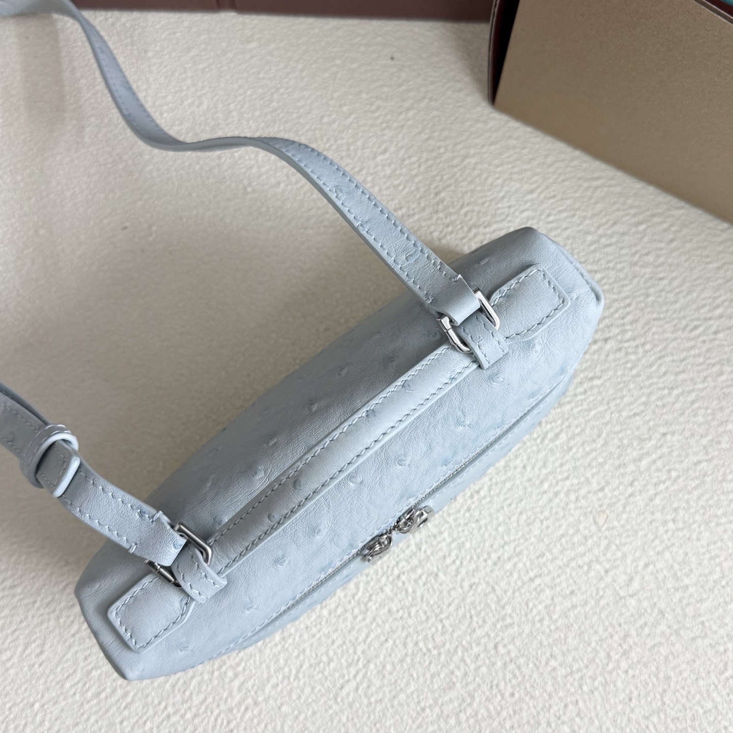 Loro Piana Extra Pocket L19 Ostrich Leather Color Whisper blue sky