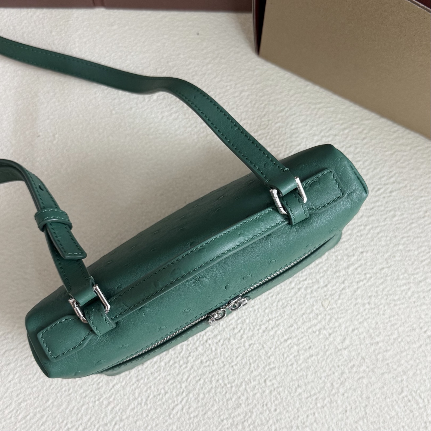 Loro Piana Extra Pocket L19 Ostrich Leather Color Whisper green