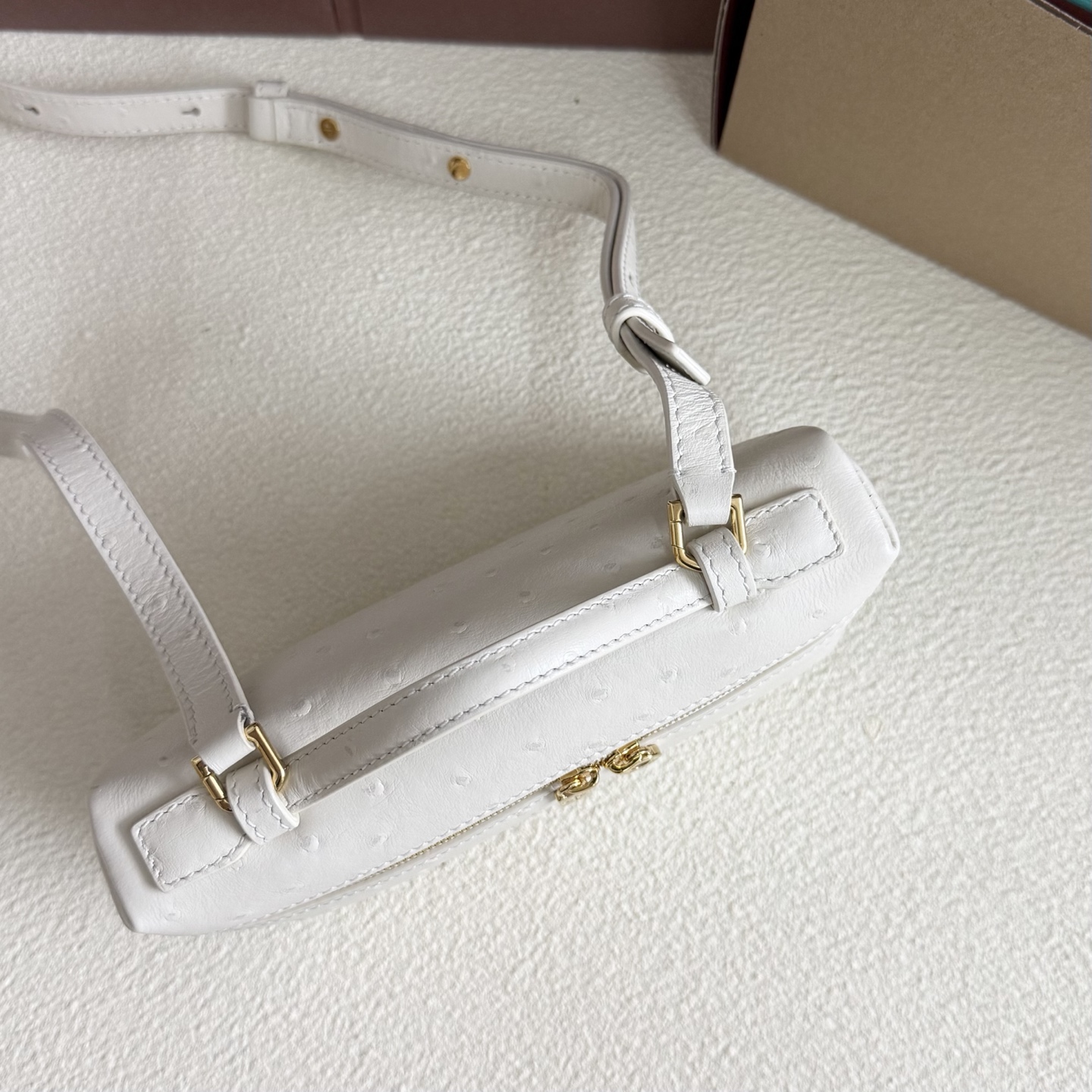 Loro Piana Extra Pocket L19 Ostrich Leather Color Whisper White