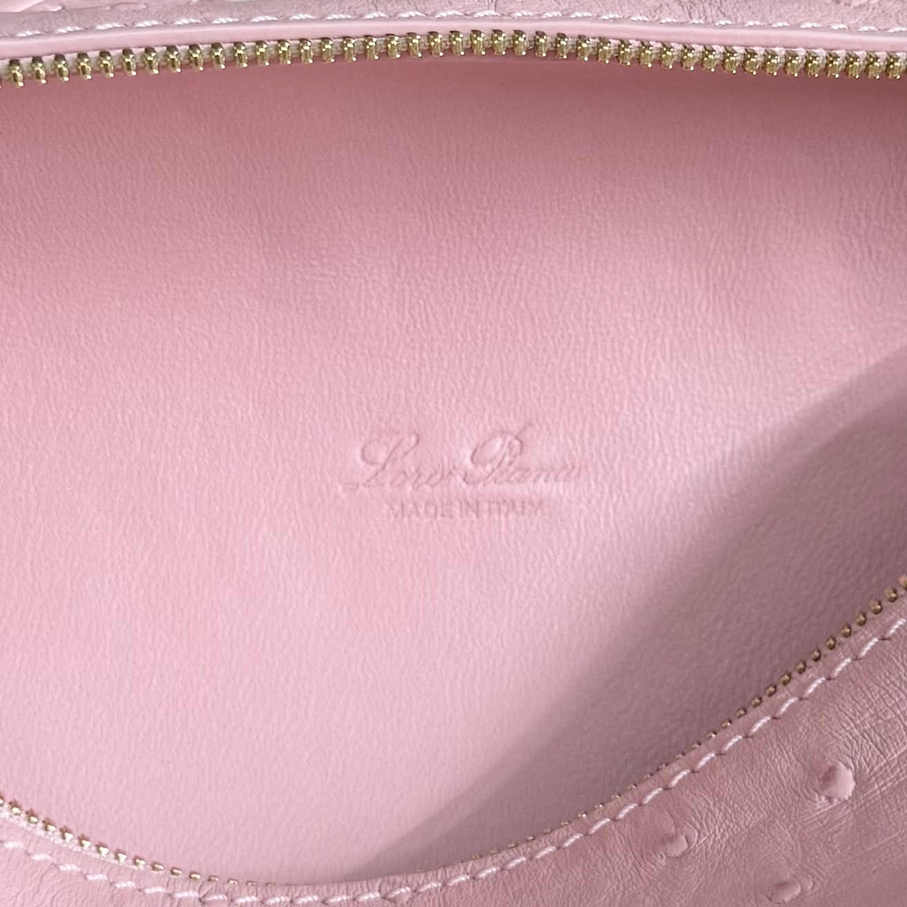 Loro Piana LP19 Extra Pocket in Pink Ostrich GHW Comes ...