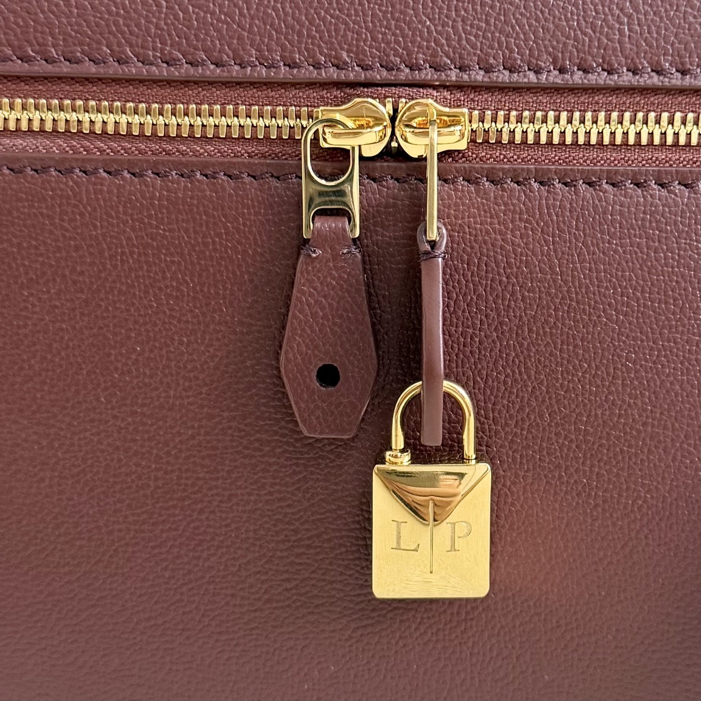 Loro PianaExtra Bag L27 Calfskin Smoked Caramel/Sun Gold
