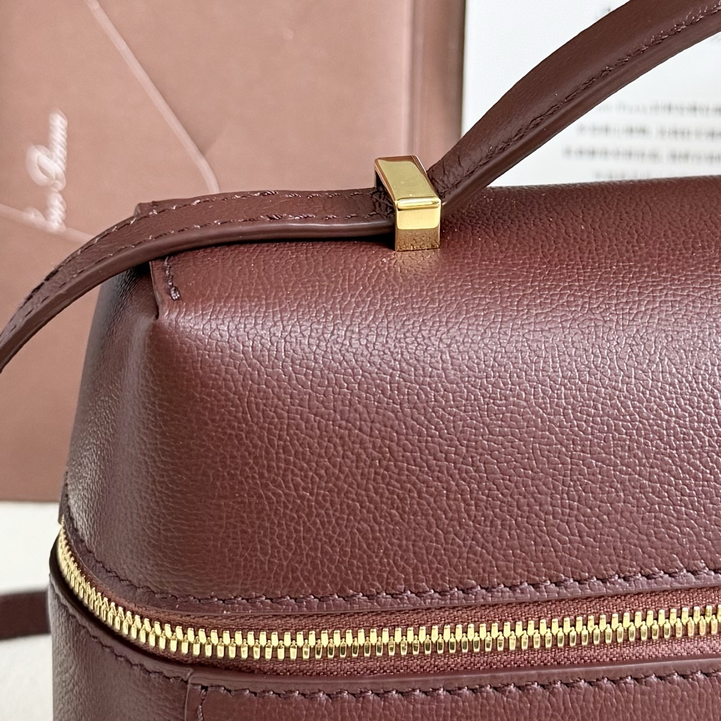 Loro PianaExtra Bag L27 Calfskin Smoked Caramel/Sun Gold