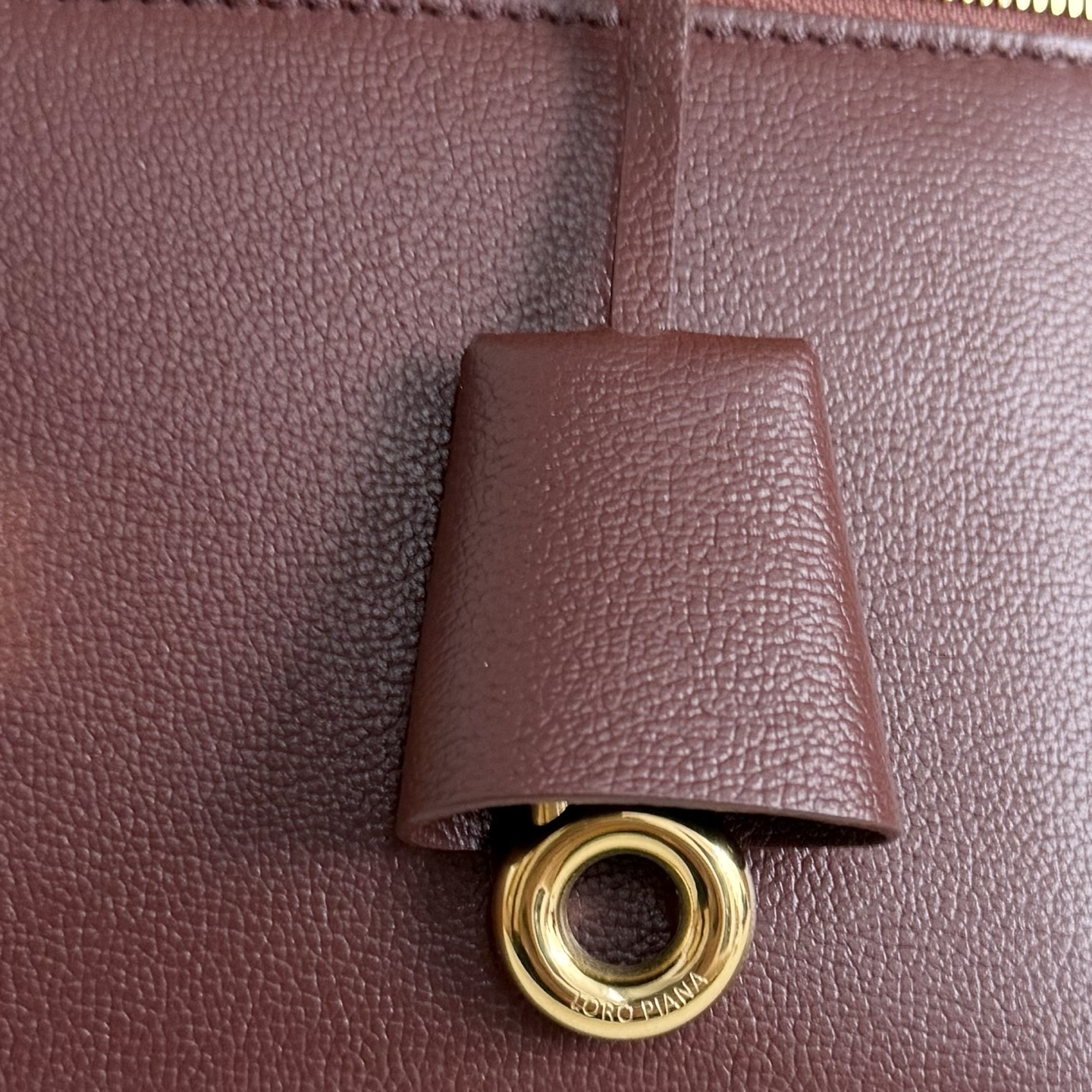Loro PianaExtra Bag L27 Calfskin Smoked Caramel/Sun Gold