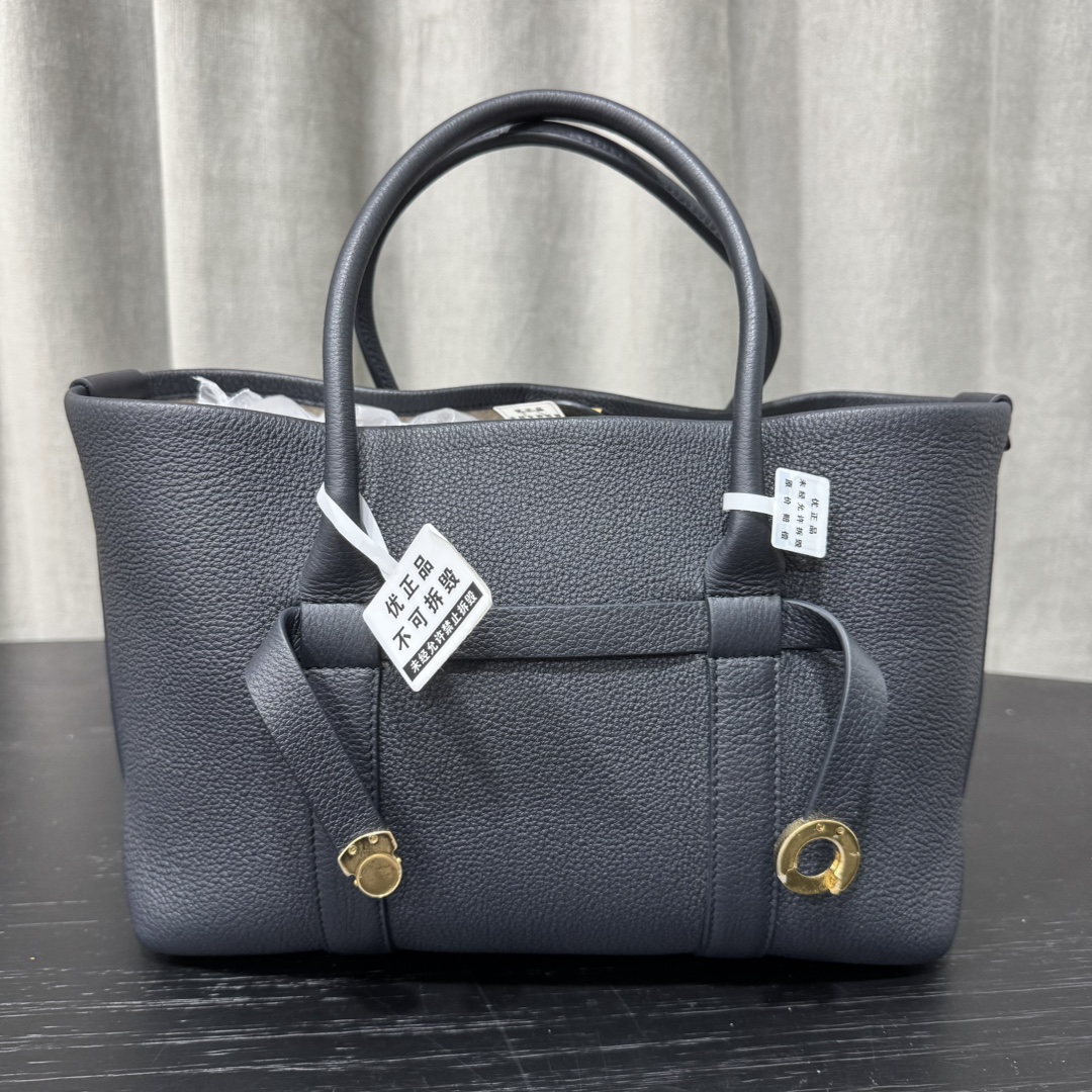 Loro Piana Ghiera Shopper Large Calfskin Blue Navy/Sun Gold | Loro Pian