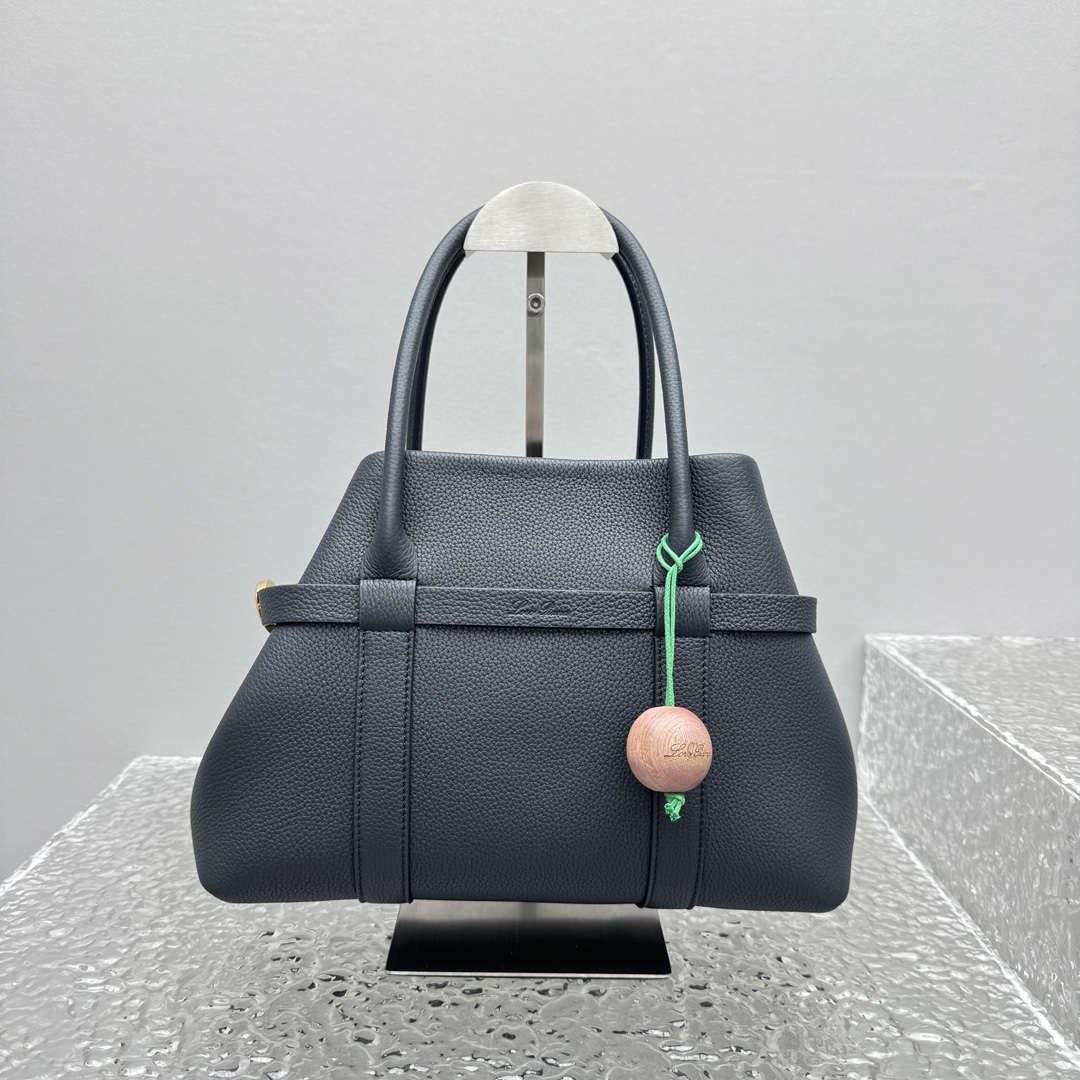 Loro Piana Large Ghiera Shopper Calfskin Blue Navy/Sun Gold | Loro Pian