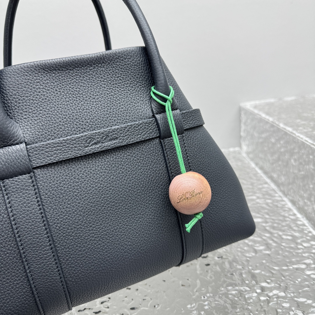 Loro Piana Large Ghiera Shopper Calfskin Blue Navy/Sun Gold | Loro Pian