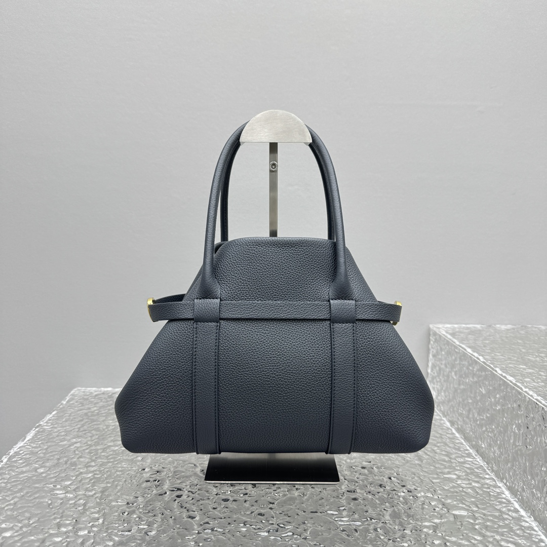 Loro Piana Large Ghiera Shopper Calfskin Blue Navy/Sun Gold | Loro Pian
