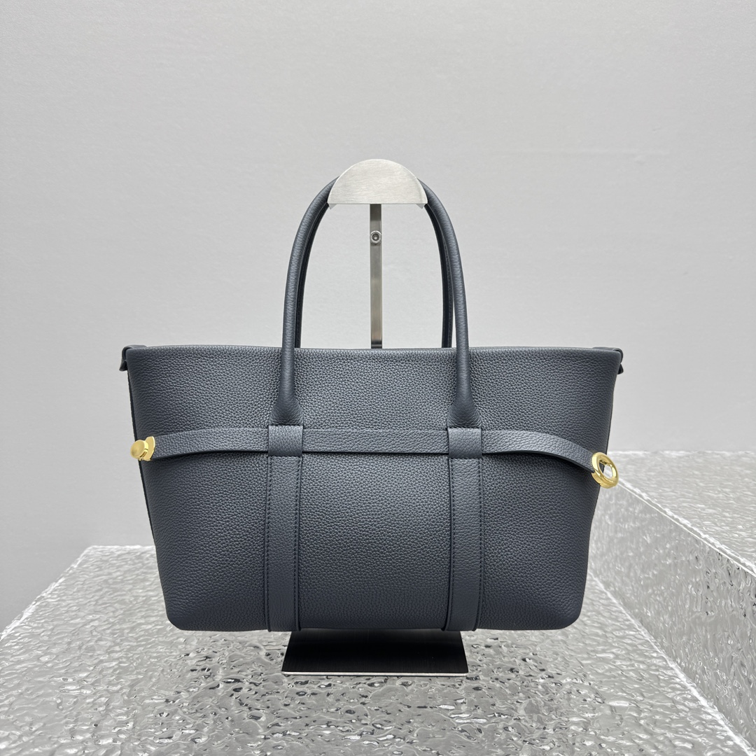 Loro Piana Large Ghiera Shopper Calfskin Blue Navy/Sun Gold | Loro Pian