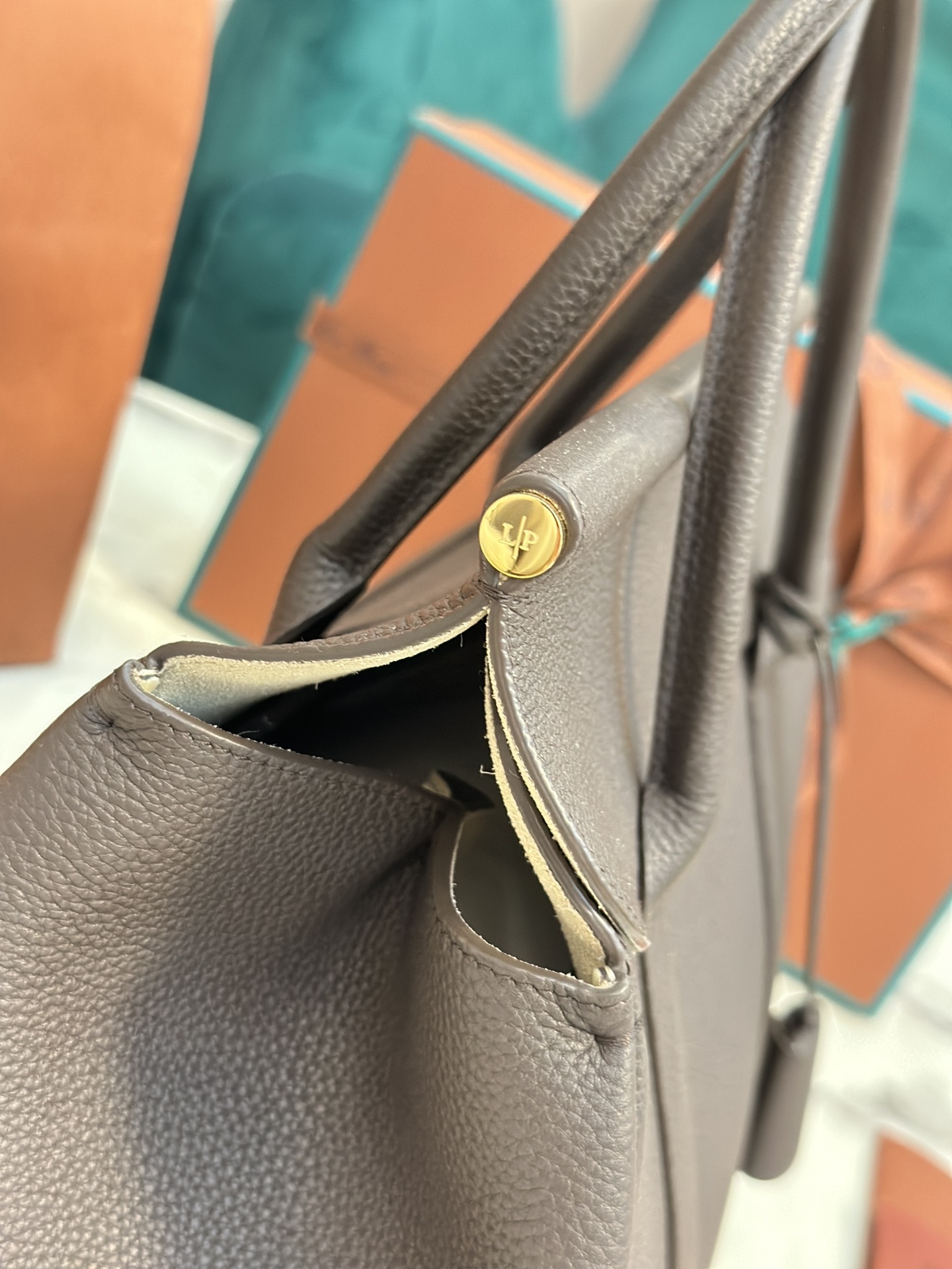 Loro Piana Loom bag L32 Grained Calfskin DARK CHOCOLATE