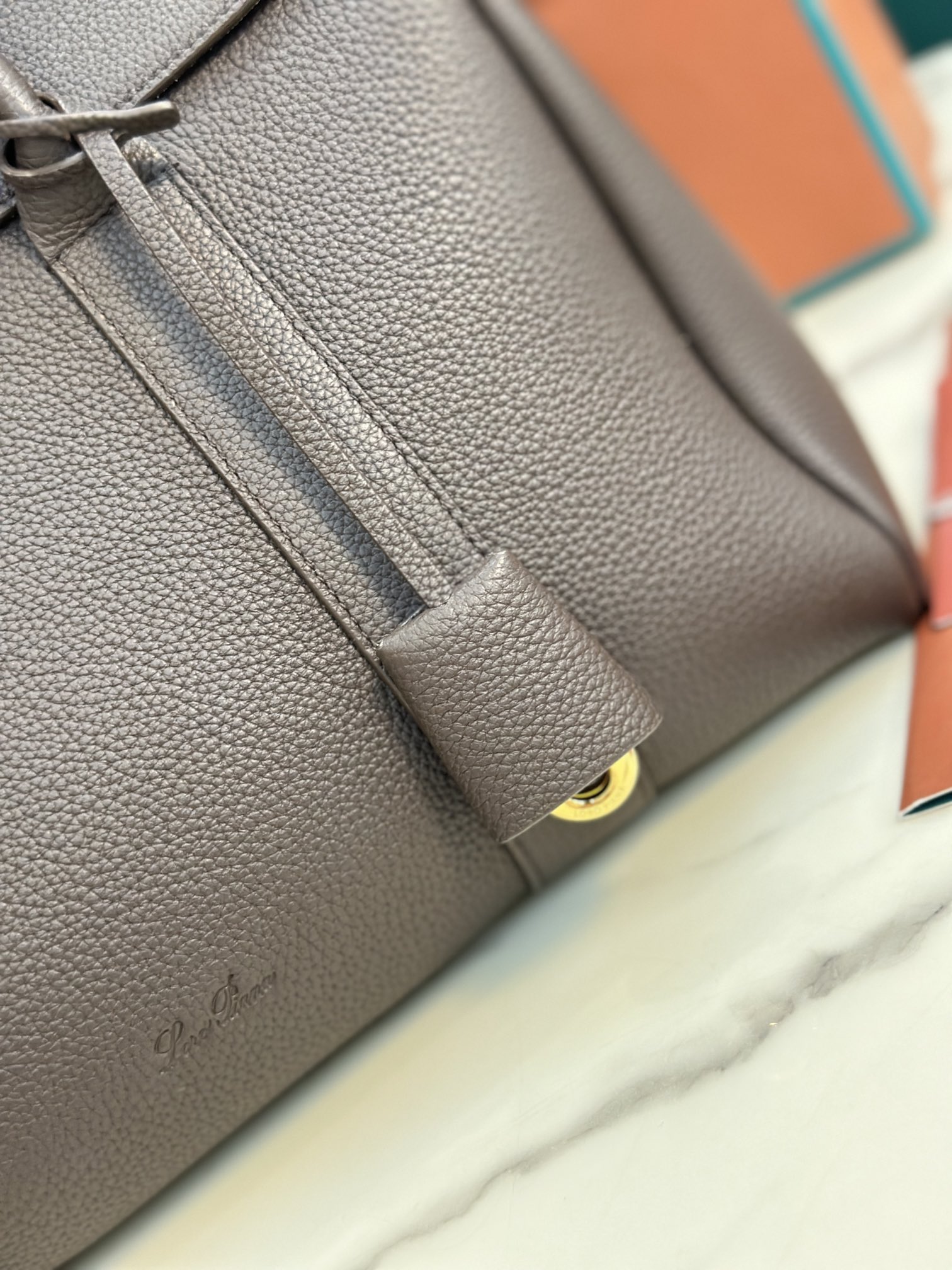 Loro Piana Loom bag L32 Grained Calfskin DARK CHOCOLATE