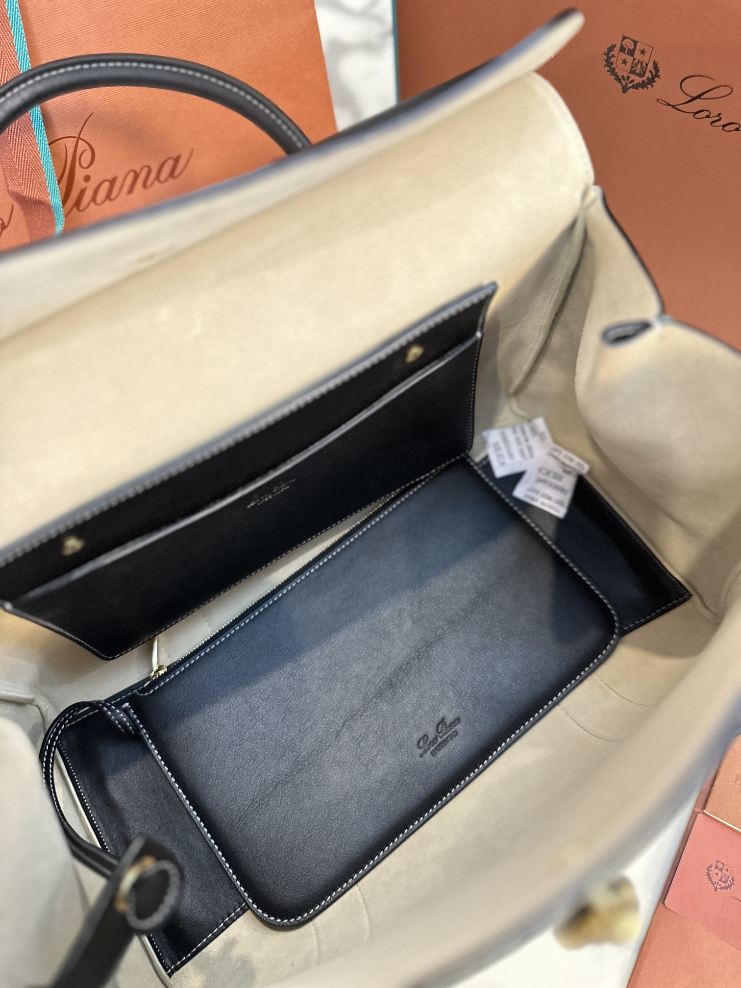 Loro Piana Loro Piana Leather Loom 25 - Black Handle Bags, Handbags -