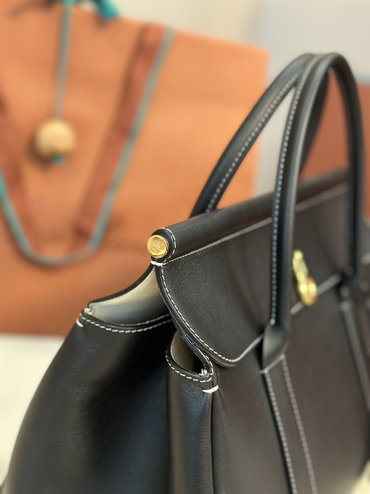 Loro Piana Loro Piana Leather Loom 25 - Black Handle Bags, Handbags -