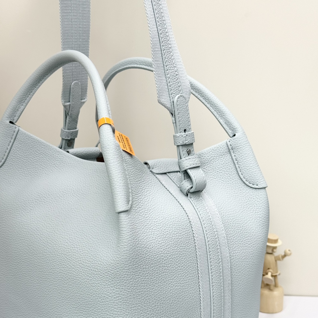 Loro Piana Small Bale bag Grained Calfskin Light Blue Belle