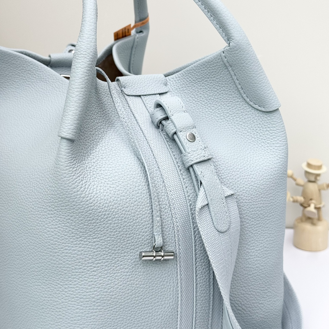 Loro Piana Small Bale bag Grained Calfskin Light Blue Belle