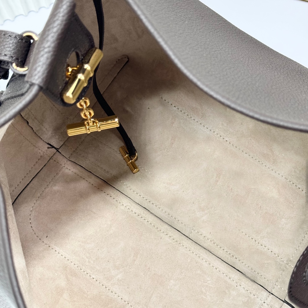 LORO PIANA Grained Calfskin Micro Bale Bag black