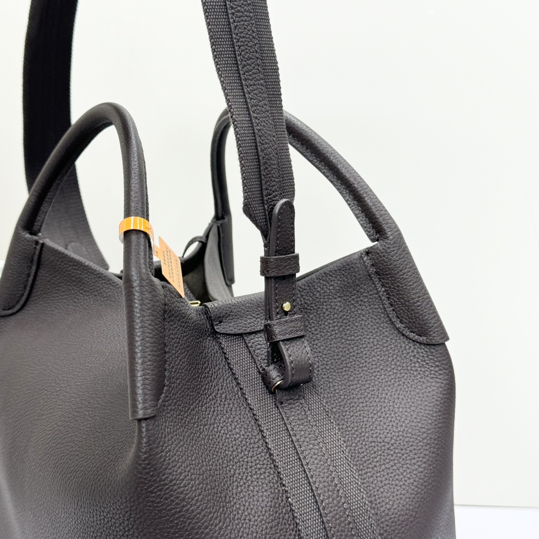 LORO PIANA Grained Calfskin Micro Bale Bag black
