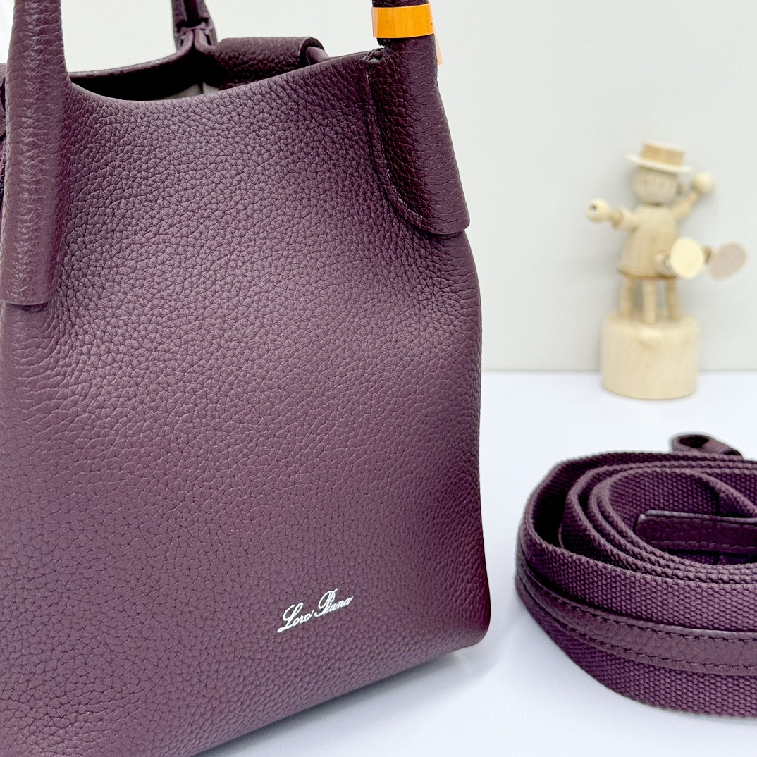 Loro Piana Small Bale Leather Tote Bag | Brown
