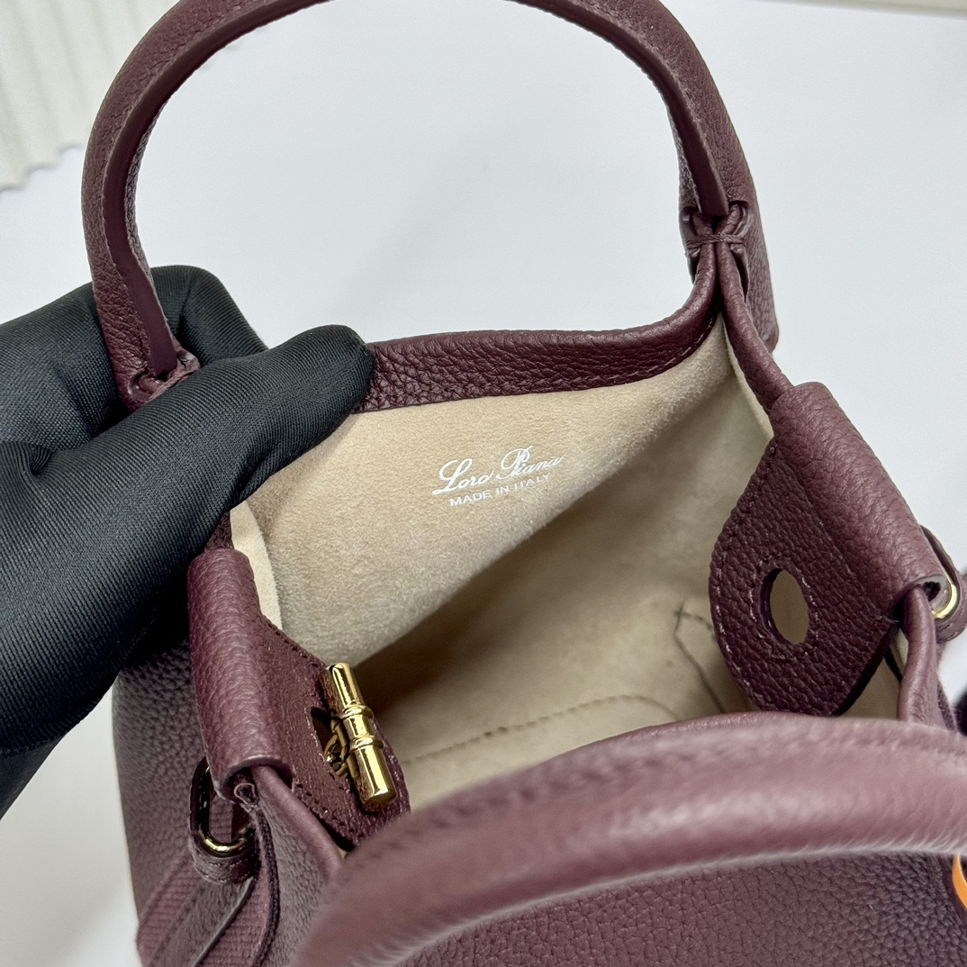 Loro Piana Small Bale Leather Tote Bag | Brown
