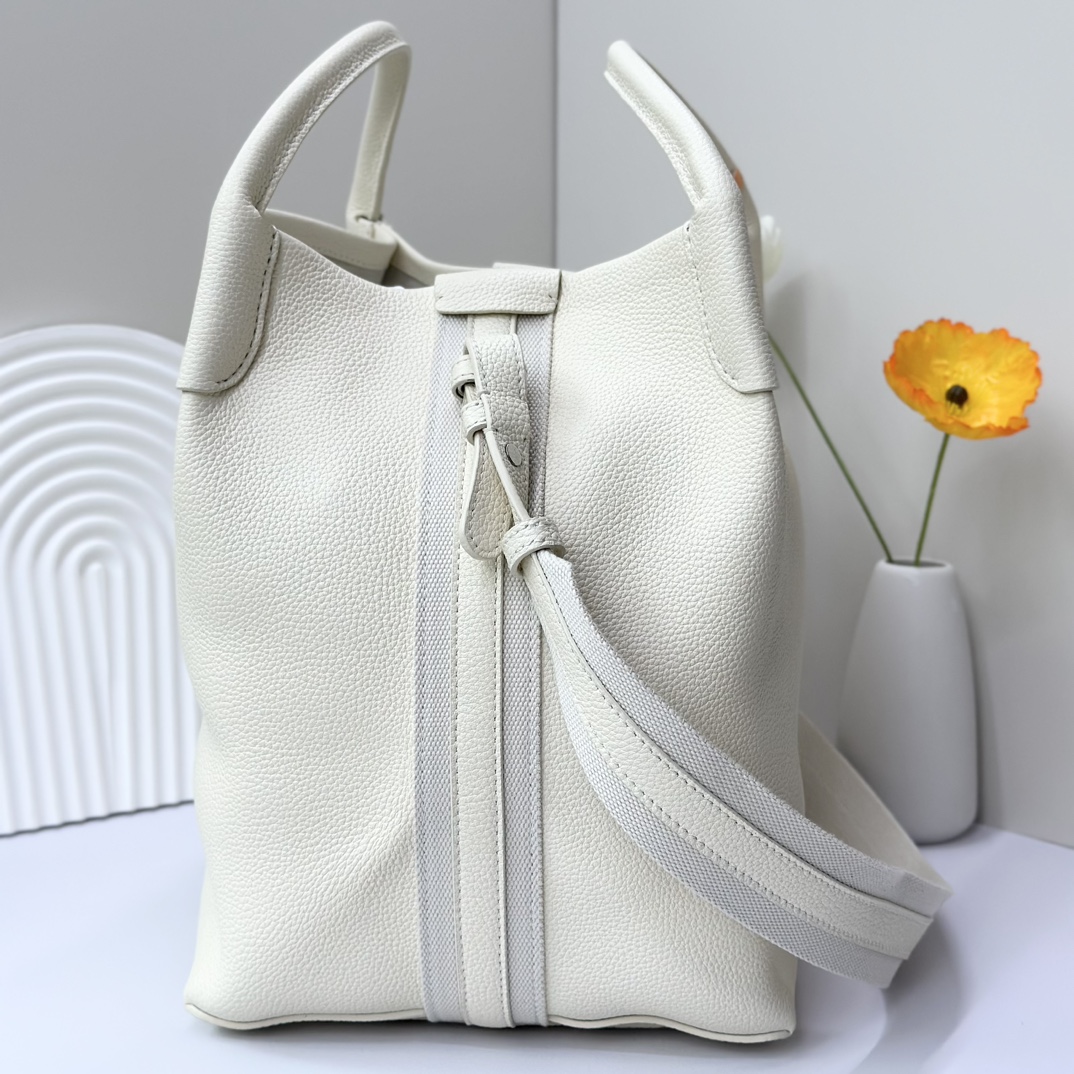 Loro Piana Bale Large Leather Tote Bag - White