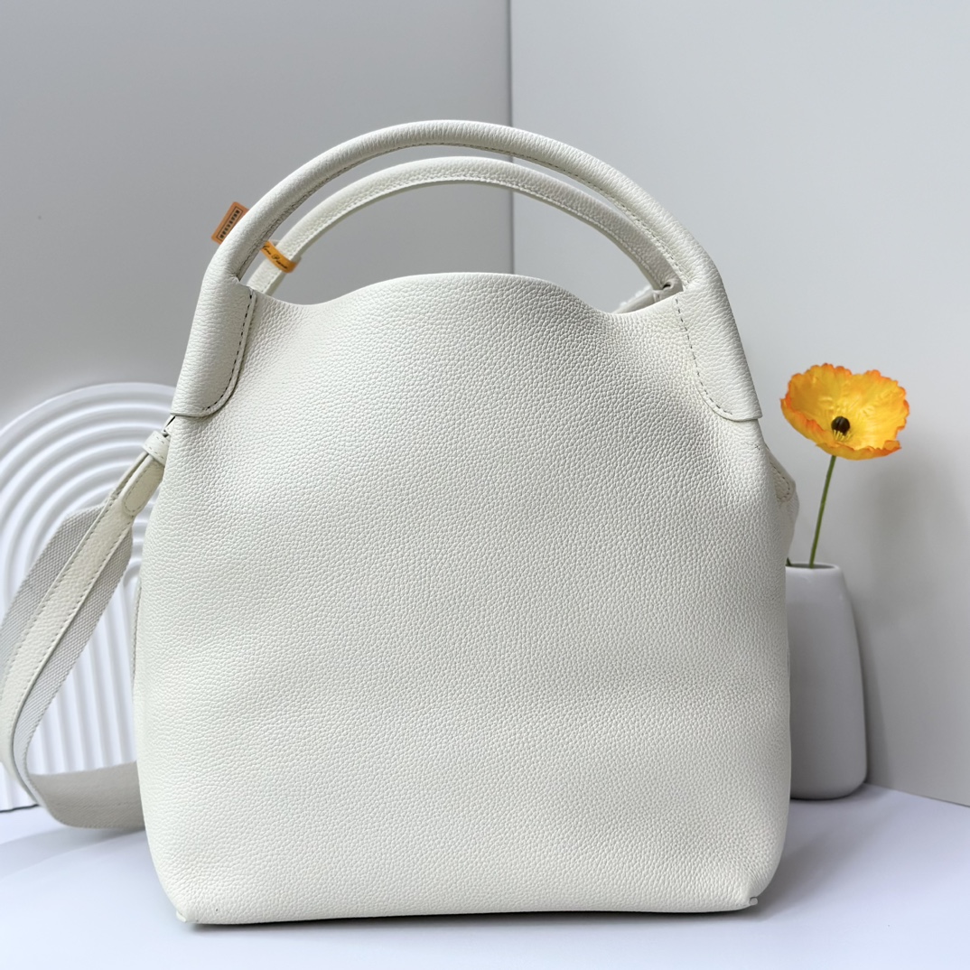 Loro Piana Bale Large Leather Tote Bag - White