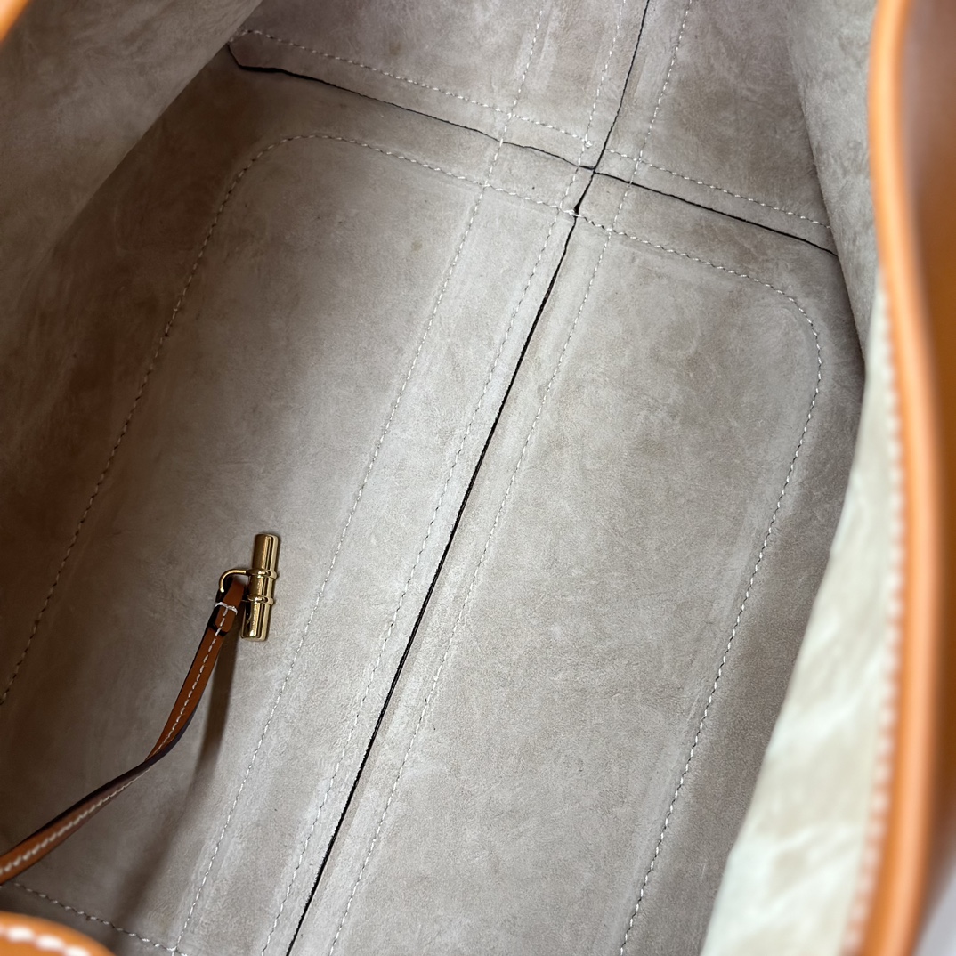 Loro Piana Small Bale bag Smooth Calfskin Mole/Sun Gold | Loro Piana