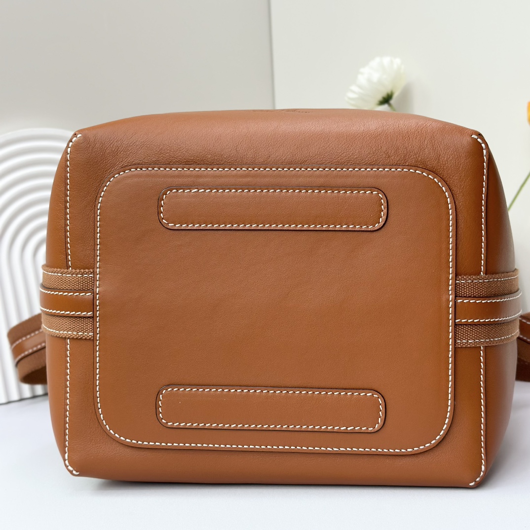 Loro Piana Small Bale bag Smooth Calfskin Mole/Sun Gold | Loro Piana