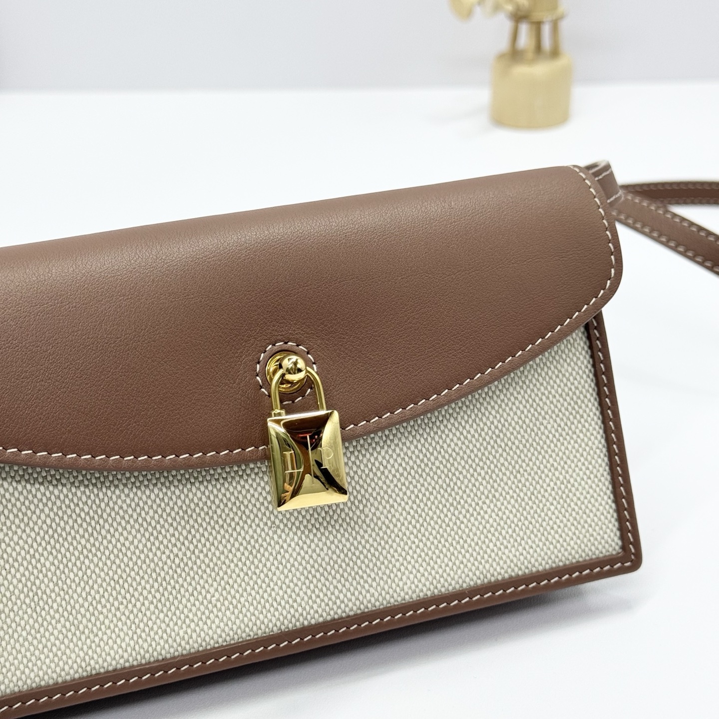Loro Piana Extra Pochette Cotton, Linen Natural/Caramel Sugar/Sun Gold