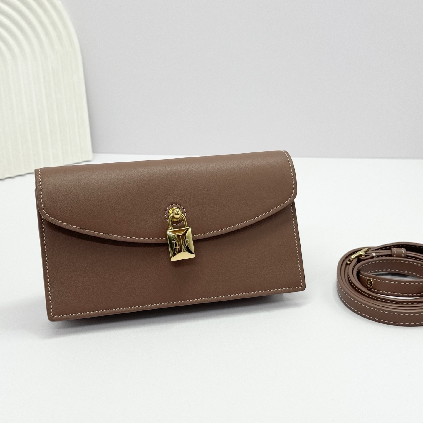 Loro Piana Extra Pochette Calfskin Caramel Sugar/Sun Gold | Loro Piana US