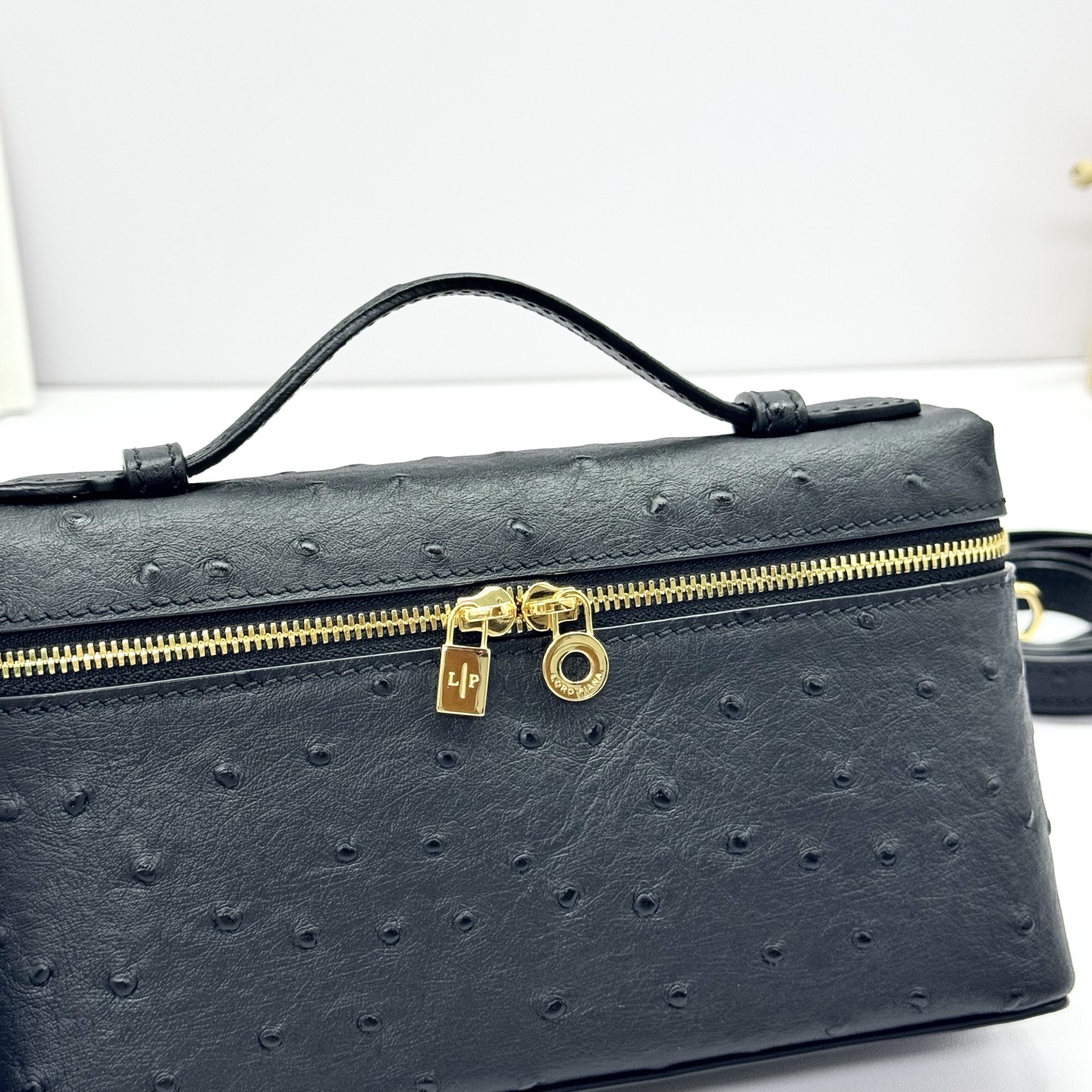 Loro Piana Extra Pocket L19 Lizard Leather Black/Sun Gold | Loro Piana US