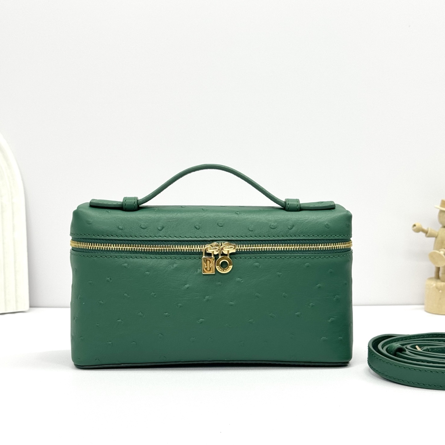 Loro Piana Extra Pocket Charm Grained Calfskin Jazz Club/Sun Gold