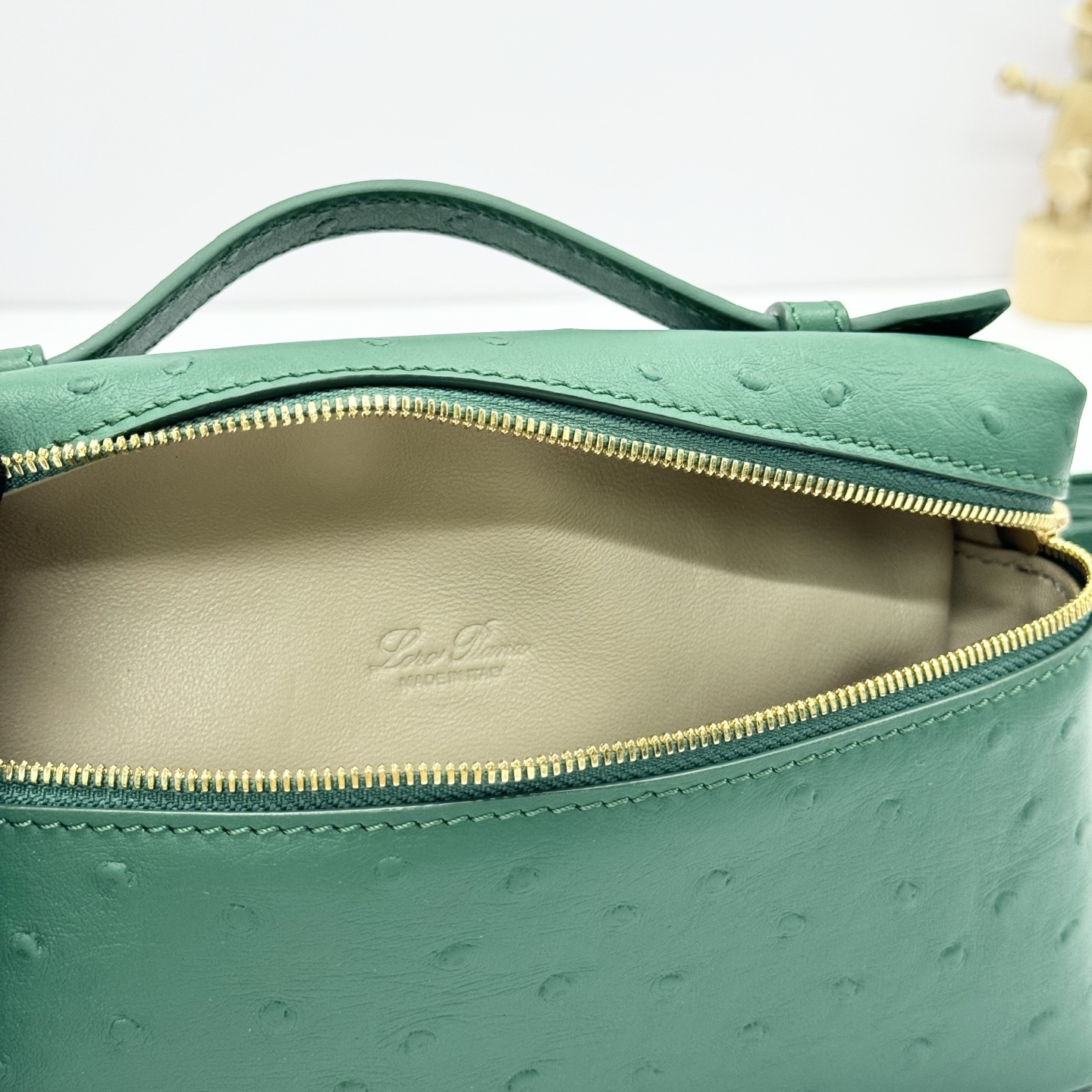 Loro Piana Extra Pocket Charm Grained Calfskin Jazz Club/Sun Gold