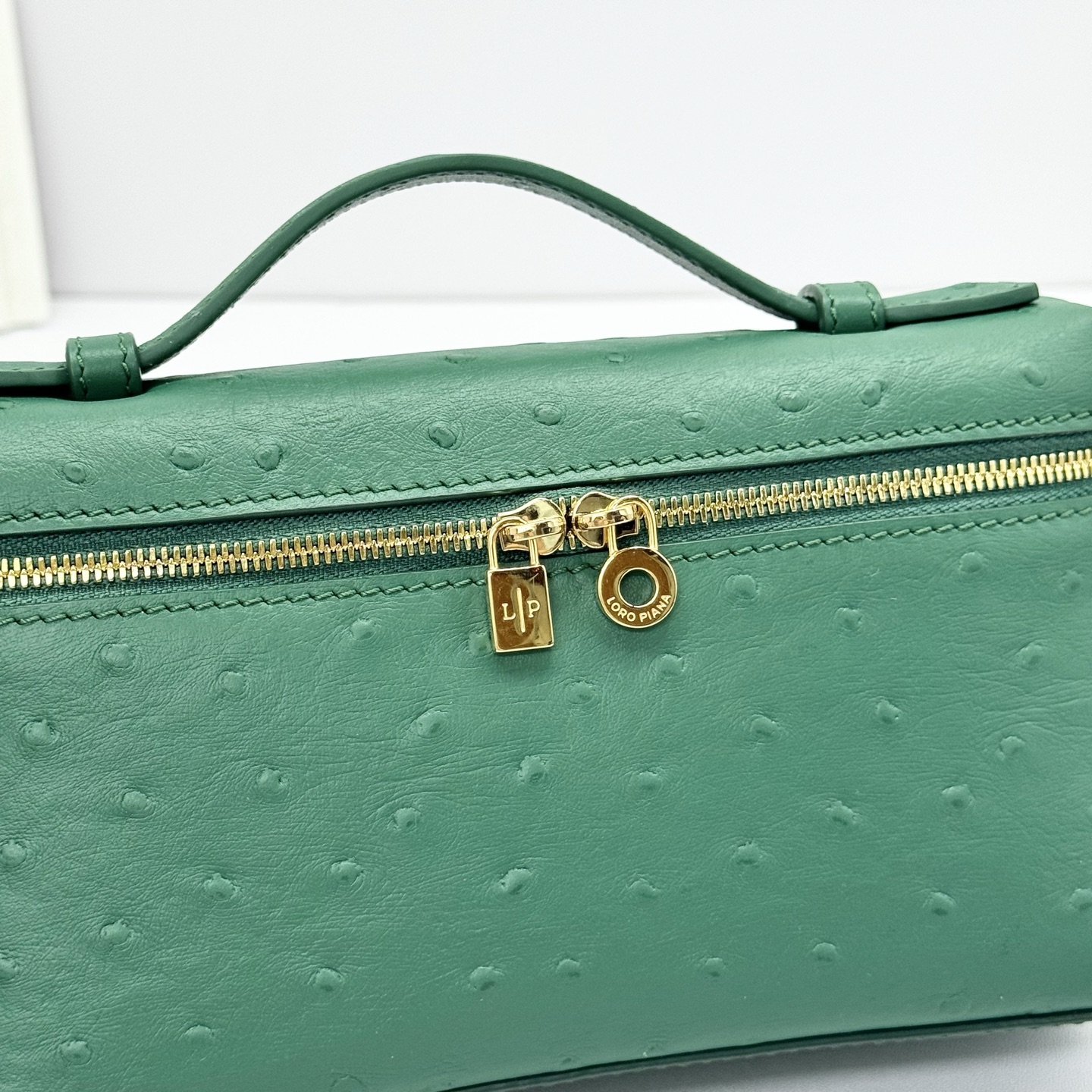 Loro Piana Extra Pocket Charm Grained Calfskin Jazz Club/Sun Gold