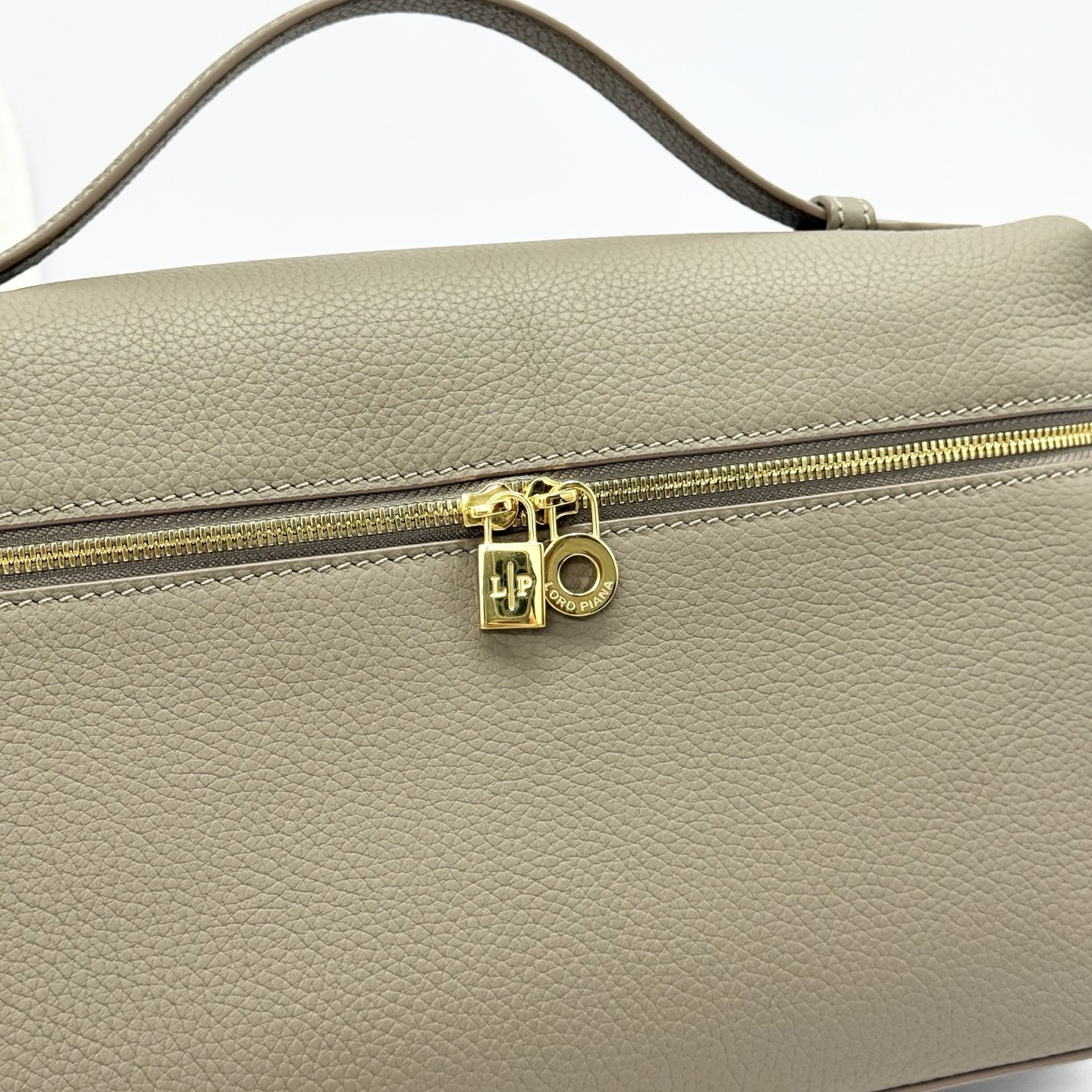 Extra pocket leather handbag Loro Piana Grey green  in Leather