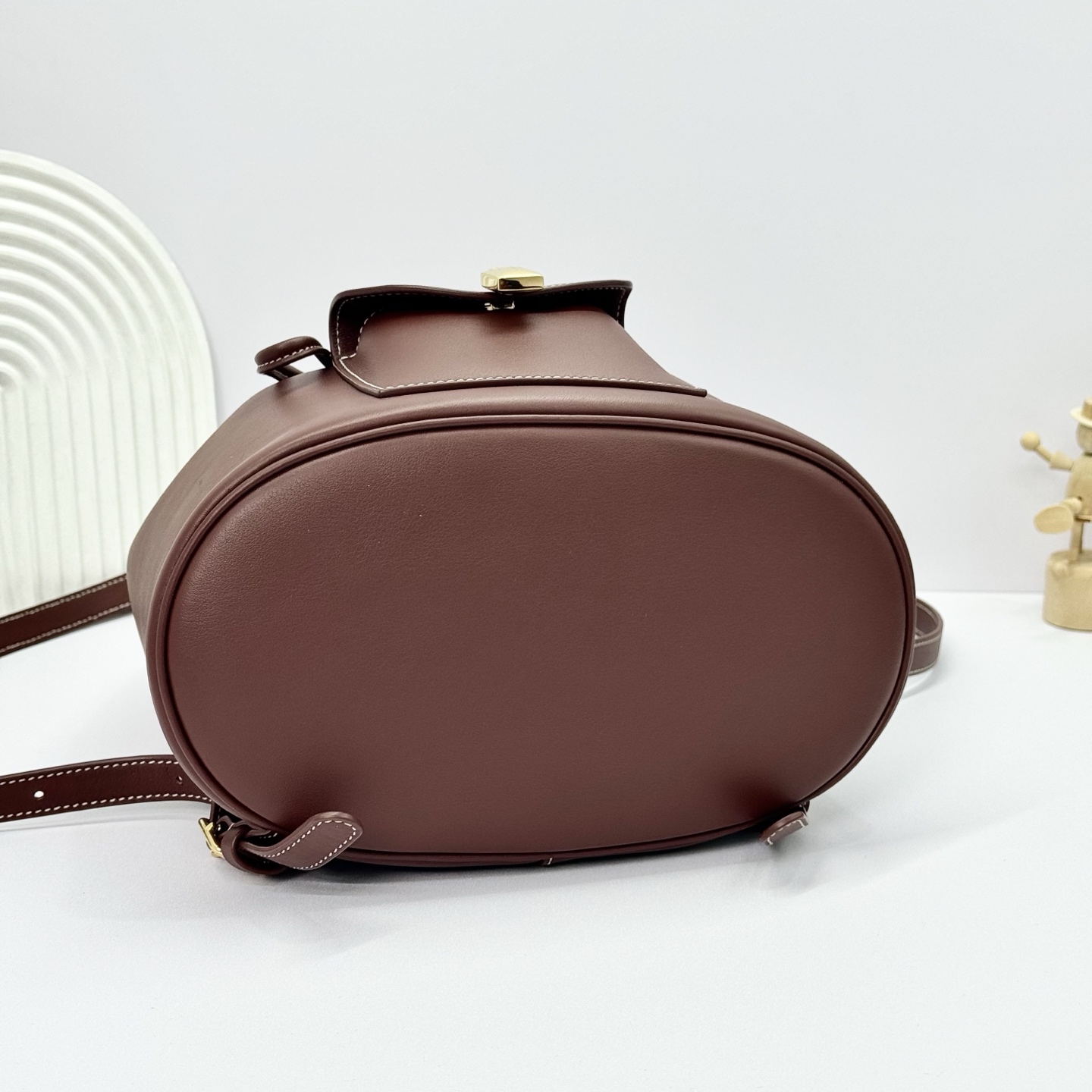 Loro Piana Extra Drawstring backpack L27 Calfskin Whisper burgundy