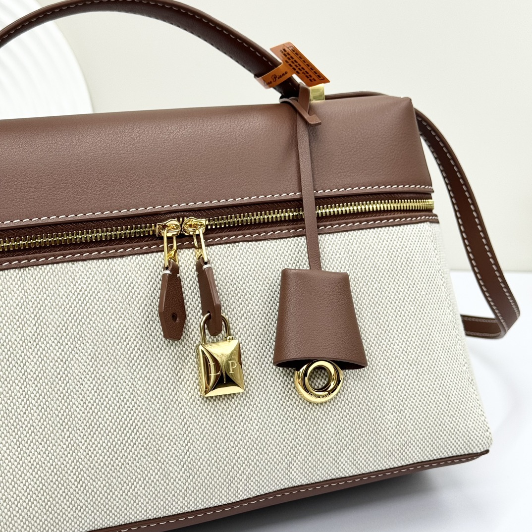 Loro Piana Extra Bag L27 Cotton, Linen Natural/Caramel Sugar/Sun Gold | Loro Piana US