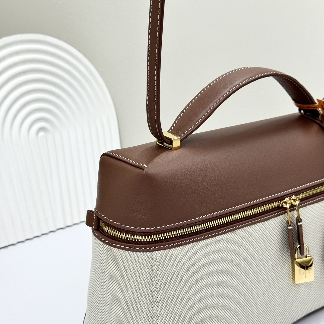 Loro Piana Extra Bag L27 Cotton, Linen Natural/Caramel Sugar/Sun Gold | Loro Piana US