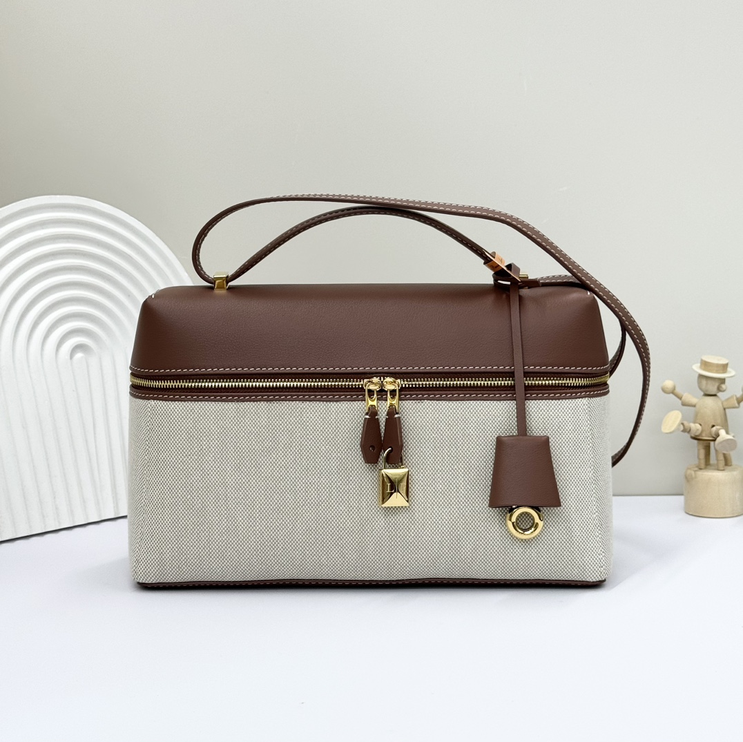 Loro Piana Extra Bag L27 Cotton, Linen Natural/Caramel Sugar/Sun Gold | Loro Piana US