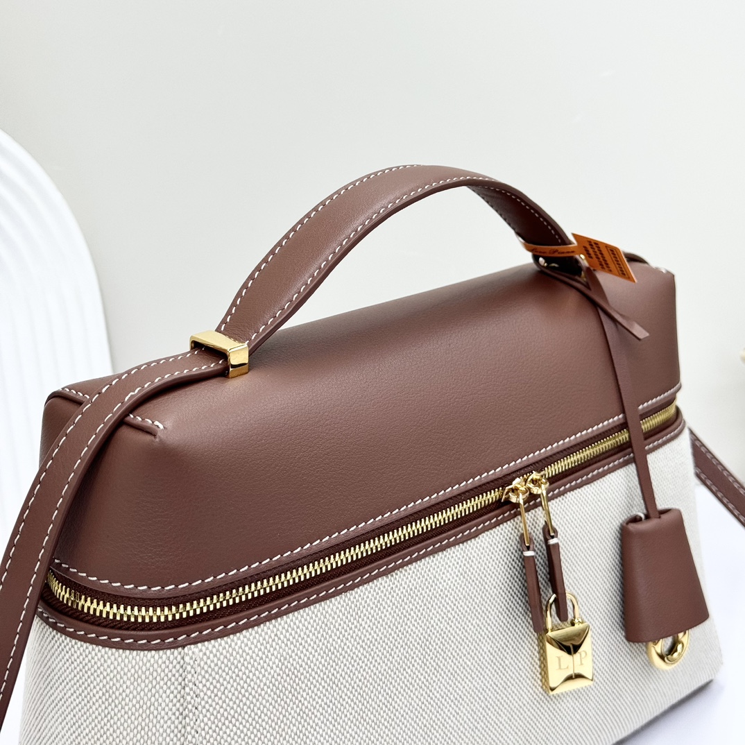 Loro Piana Extra Bag L27 Cotton, Linen Natural/Caramel Sugar/Sun Gold | Loro Piana US