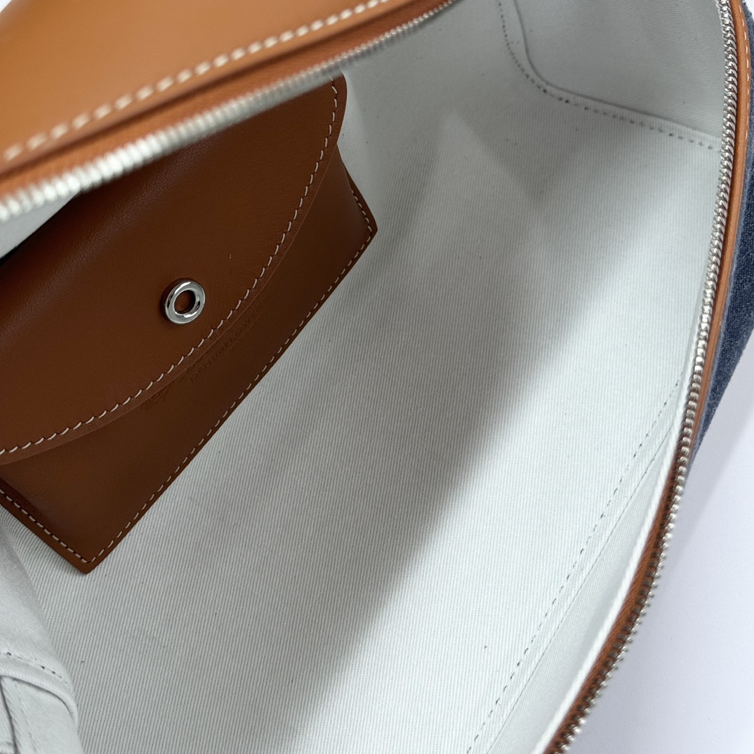 Loro Piana Extra Bag L27 Cotton SURGE BLUE/ WHEAT BRAN/ANTQ SLVR