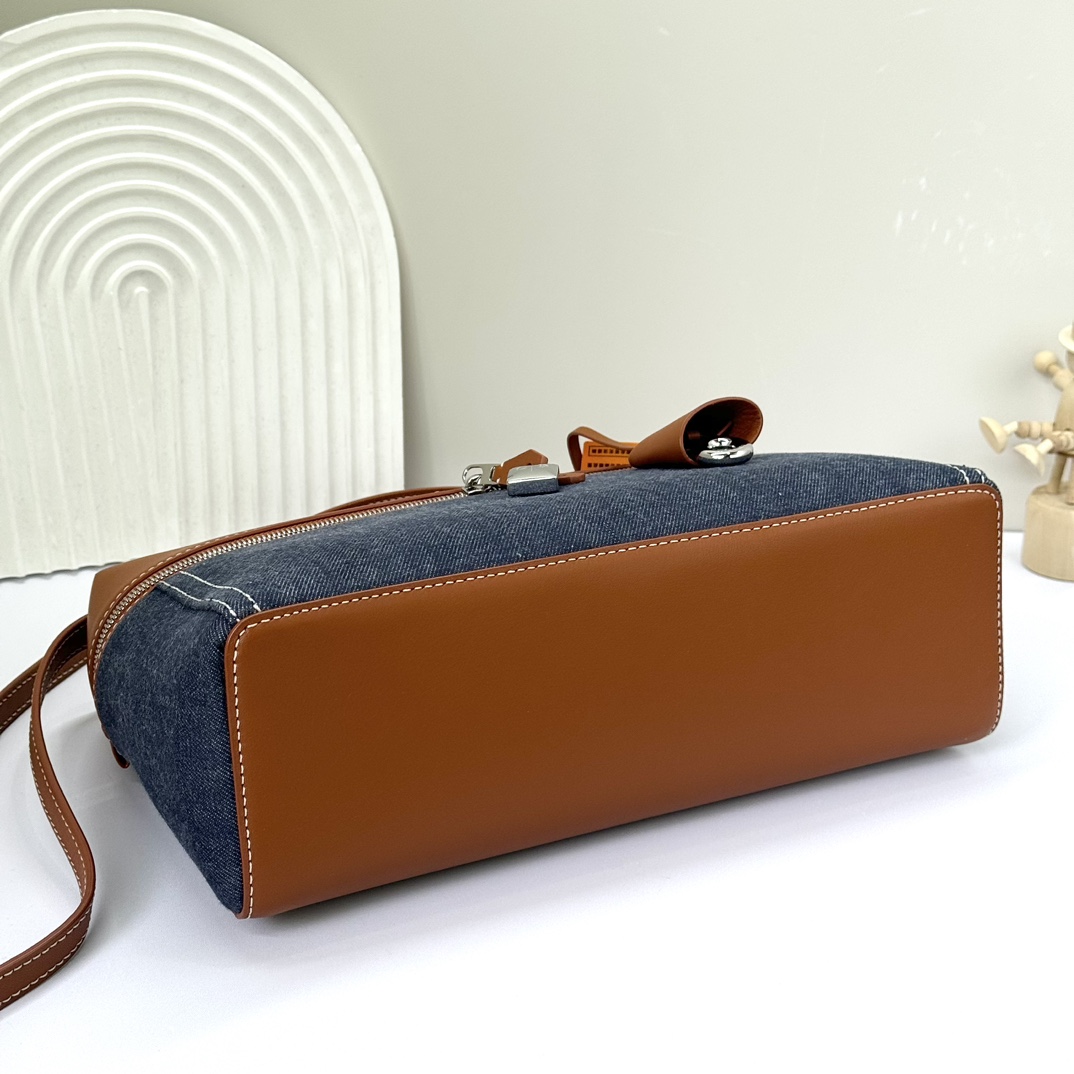 Loro Piana Extra Bag L27 Cotton SURGE BLUE/ WHEAT BRAN/ANTQ SLVR