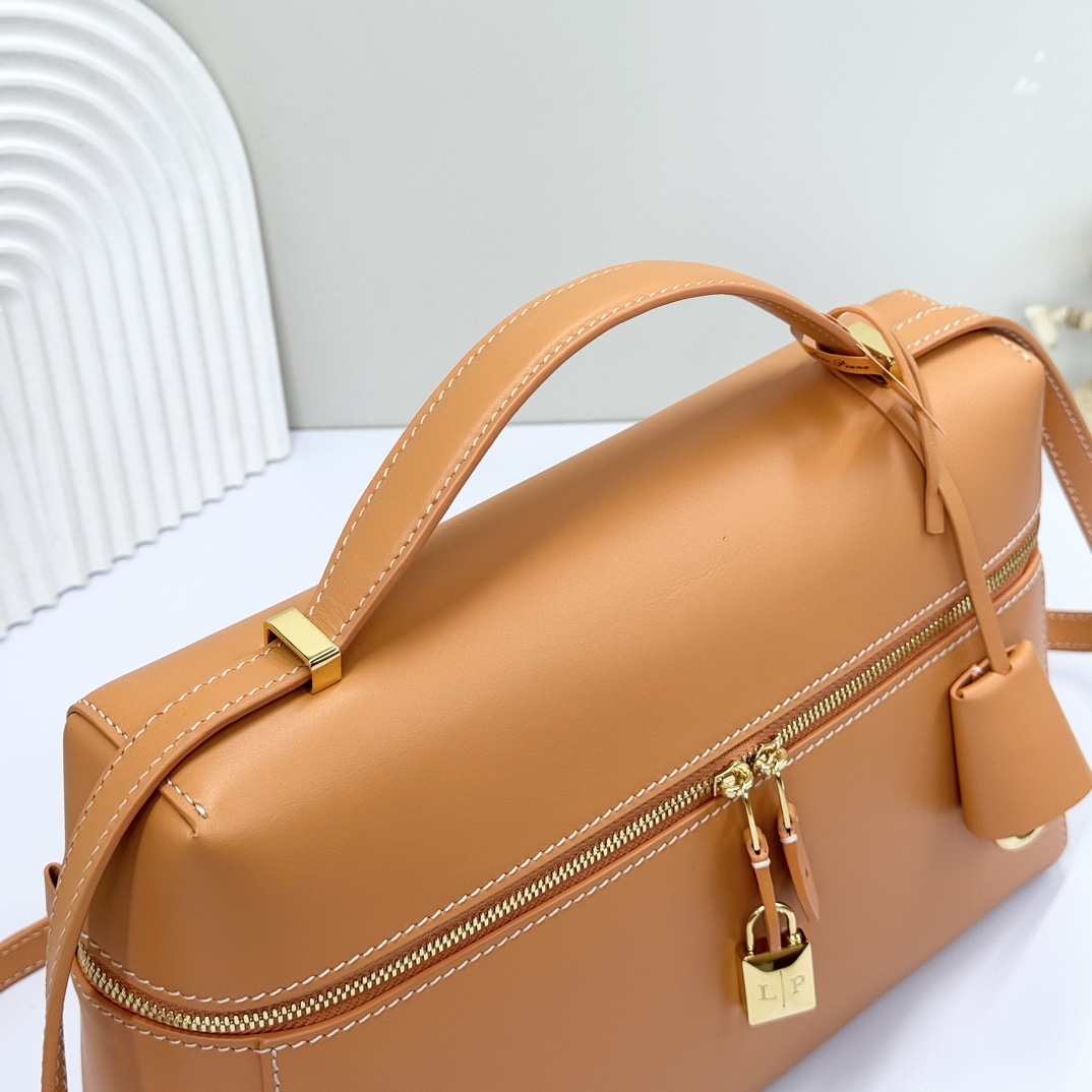 Loro Piana Extra Bag L27 Smooth Calfskin Warm Tan/Sun Gold | Loro Piana US